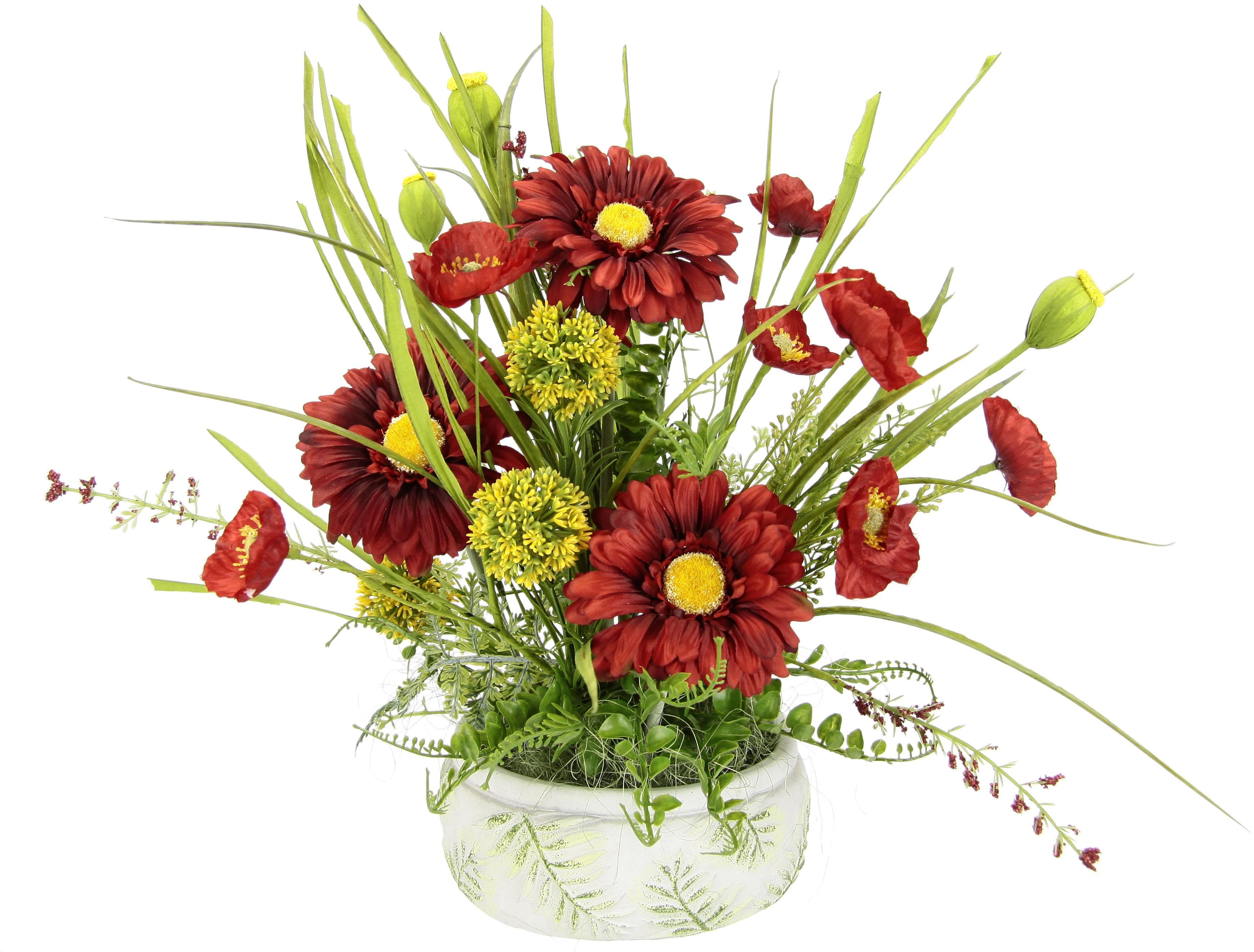 I.GE.A. Kunstblumenarrangement Gerbera & Mohn in Keramikschale