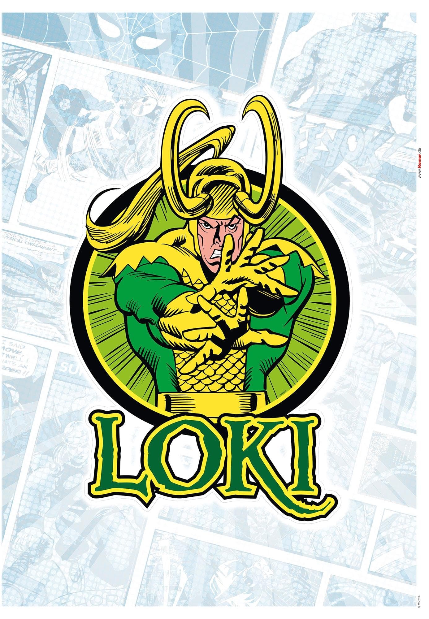 Wandtattoo Loki Comic Classic Marvel 50x70cm