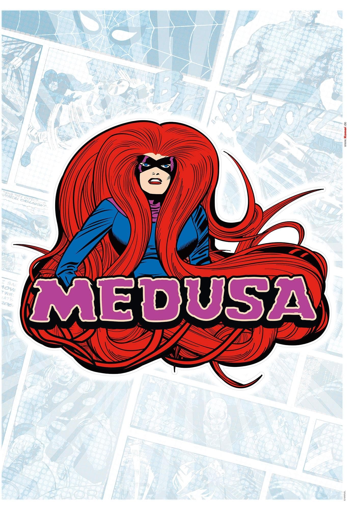 Wandtattoo Medusa Comic Classic 50x70 cm Rot Blau