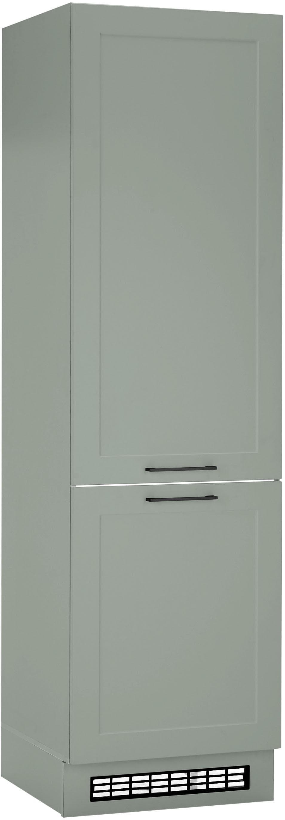 BASIC by Balculina Kühlumbauschrank Grün Silber Soft-Close