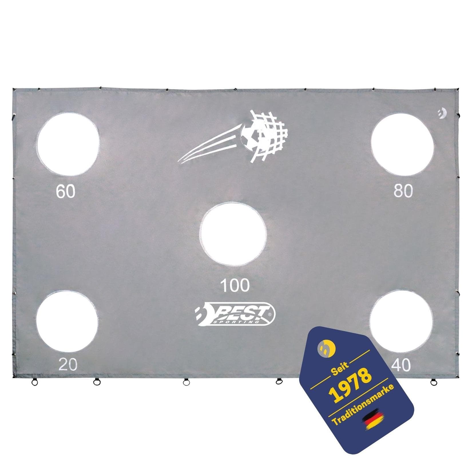 BEST Sporting Torwand mit 5 Schusslöchern grau 193x150 cm