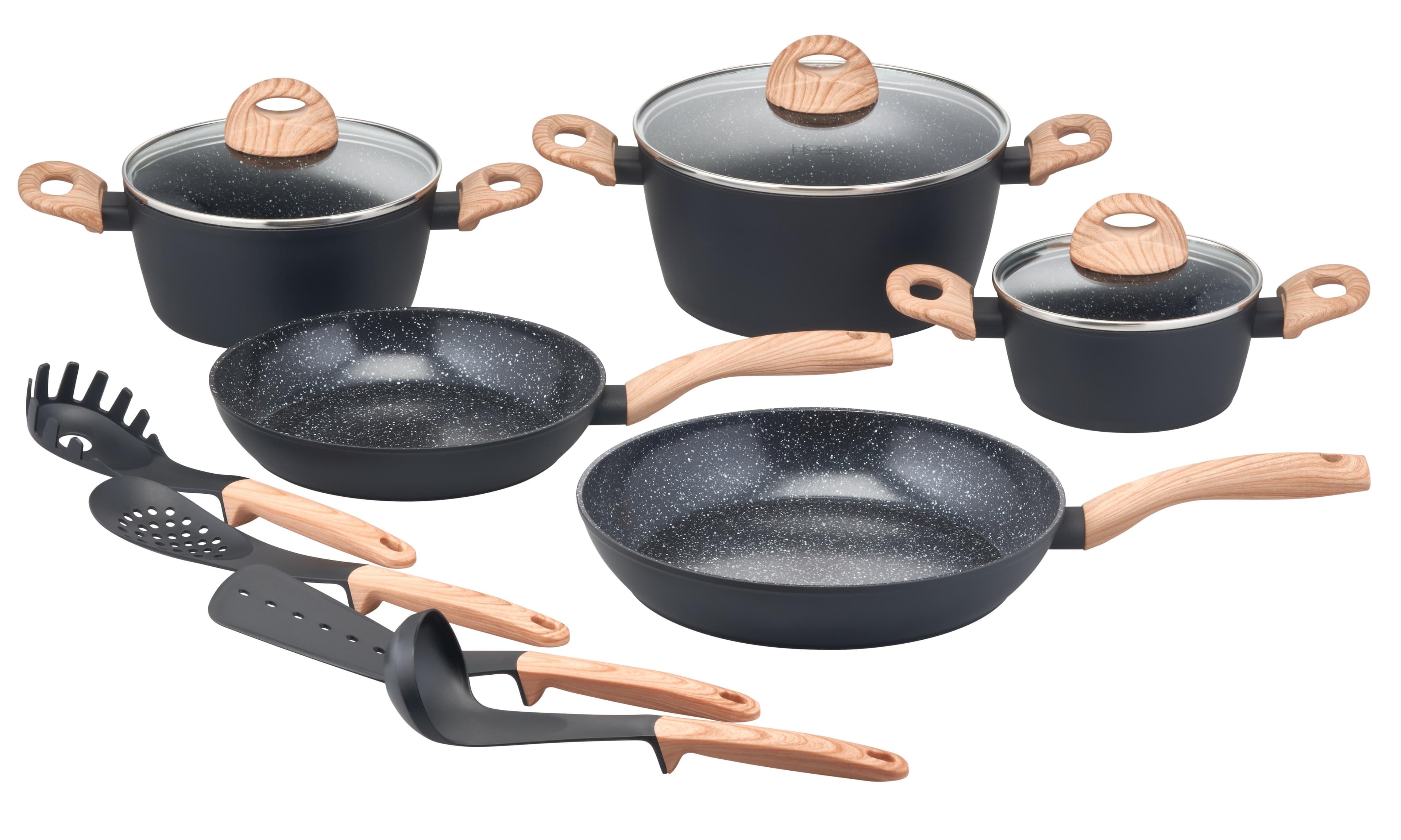 Topf-Set MY HOME Genlis Braun Schwarz Kochtopf-Set mit Soft-Touchgriffen