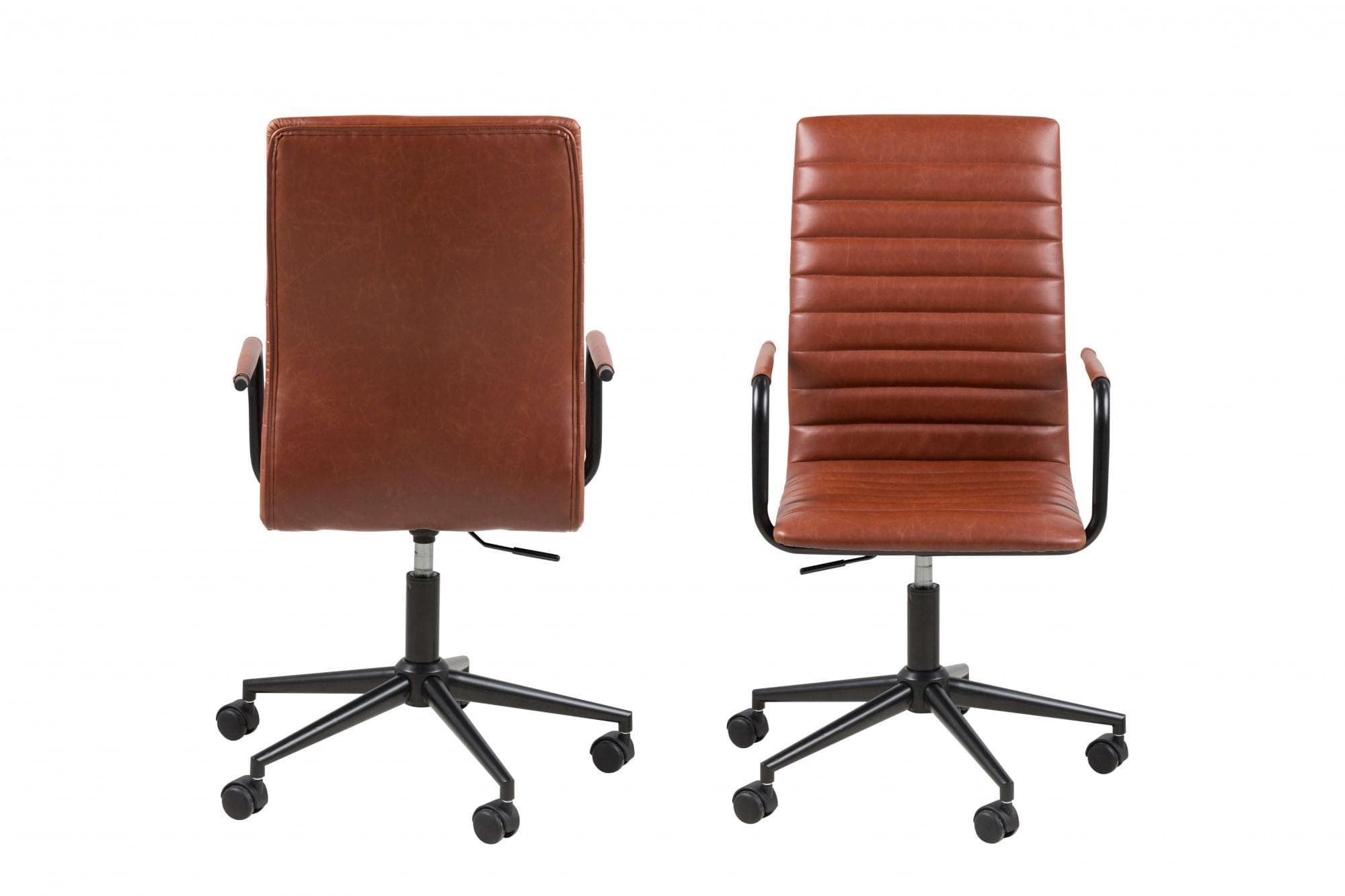 ACTONA Schreibtischstuhl Winslow Chefsessel Cognac Braun Kunstleder