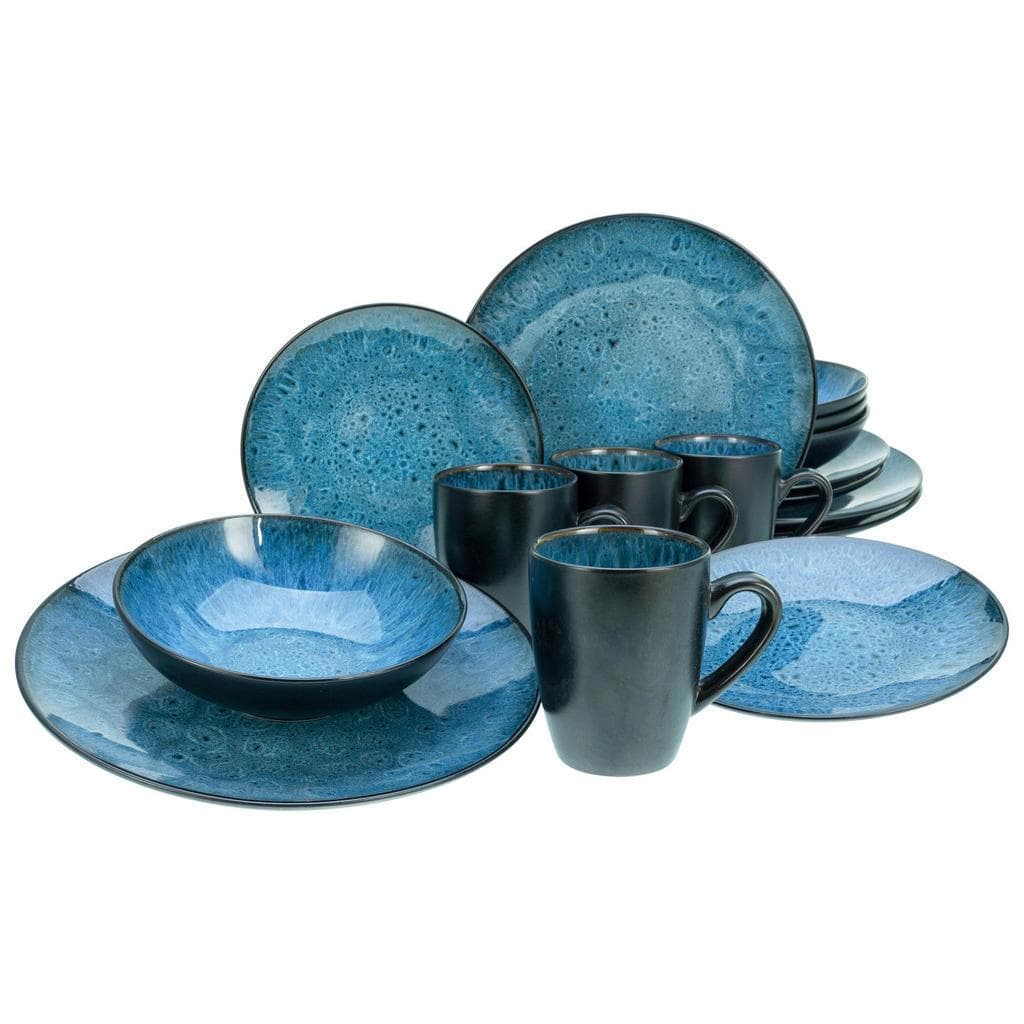 Creatable Kombiservice Capri Blau Keramik 16-teilig