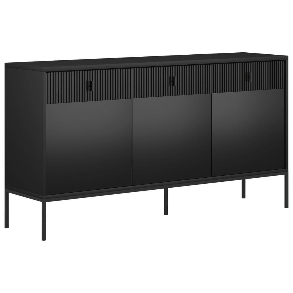 Boxxx Sideboard Maggiore Schwarz Metall 3 Fächer 3 Schubladen