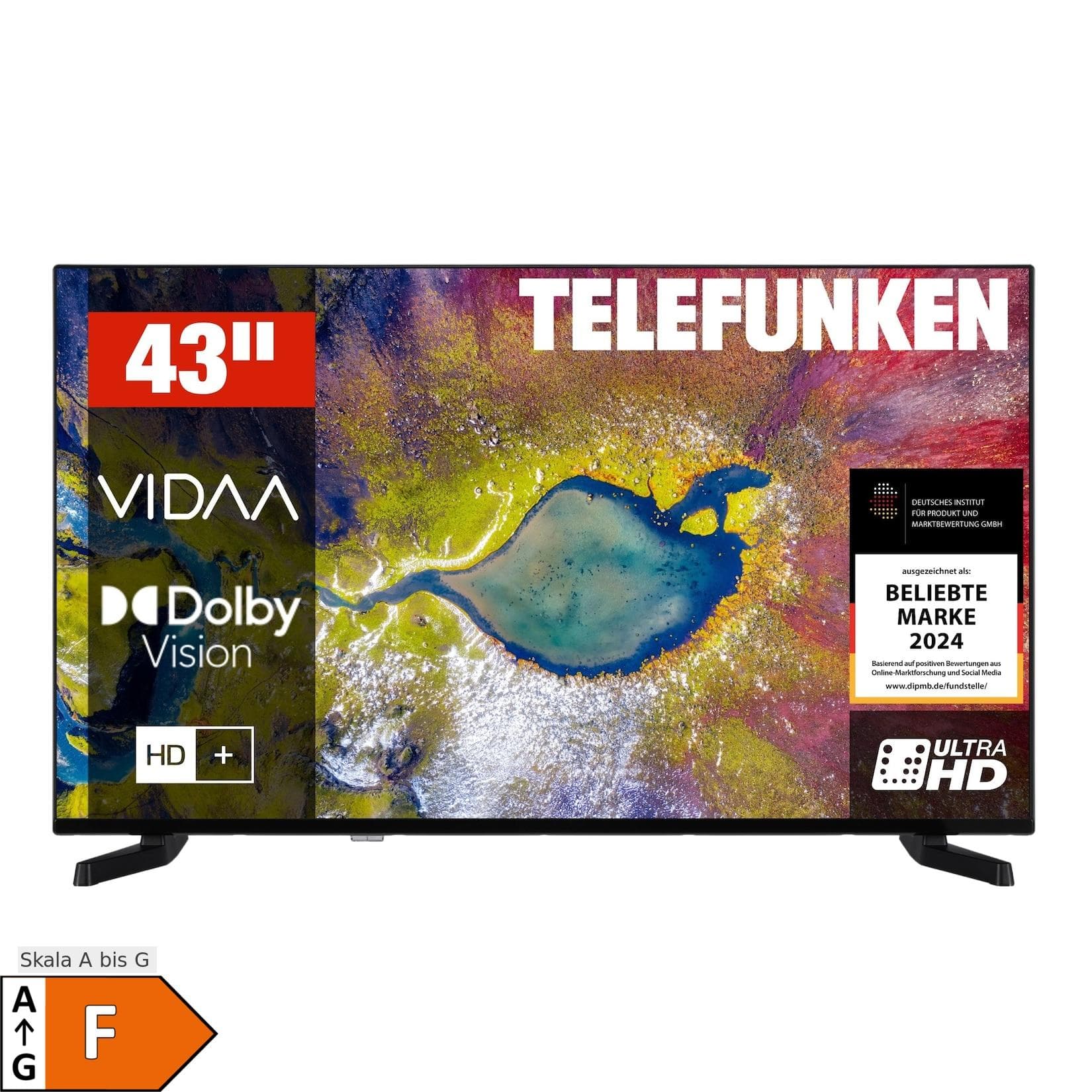 Telefunken D43U790B2CW Fernseher 43 Zoll Smart TV VIDAA 4K UHD