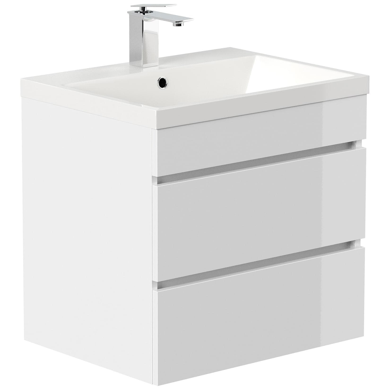 Badmöbel Fellini 60 SoftClose Eiche Gold mit drei grifflosen Schubladen