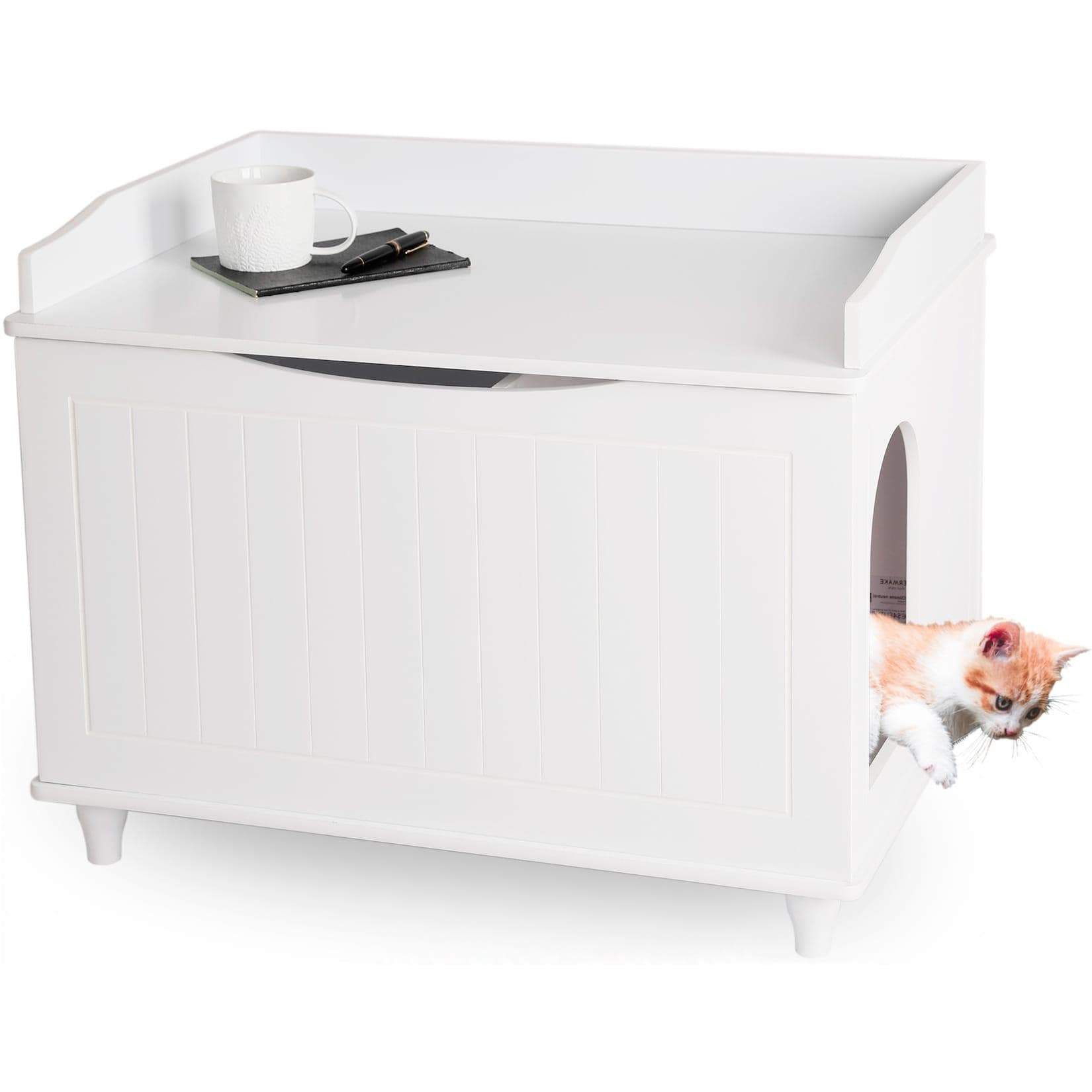 WONDERMAKE Katzenschrank aus Holz Weiß XL