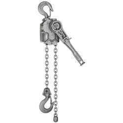 Handhebelzug aus Stahl in Schwarz und Silber