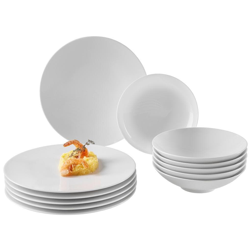 Seltmann Weiden Tafelservice Life 12-teilig Weiß Porzellan