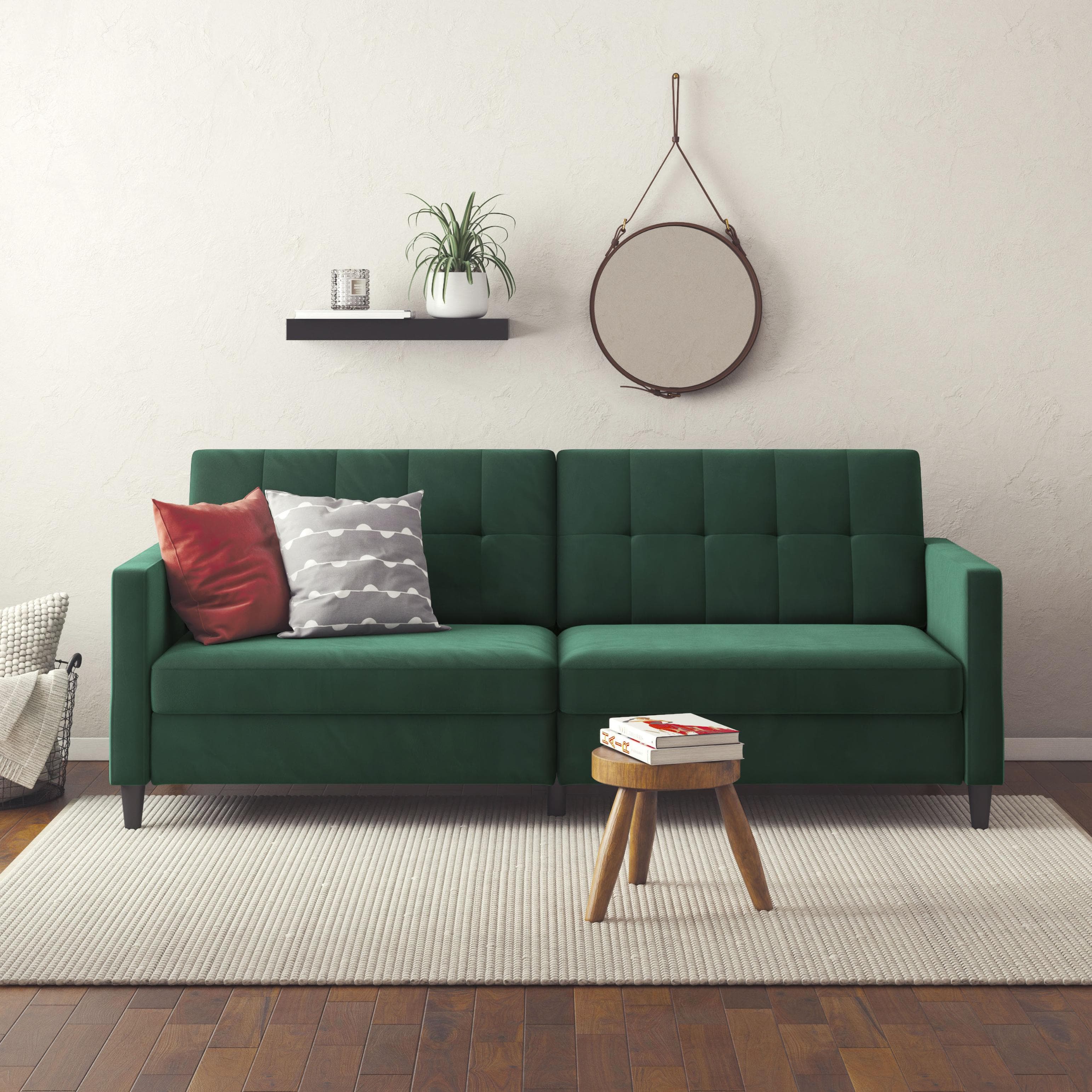 DOREL HOME Hartford II 3-Sitzer Sofa mit Bettfunktion Dunkelgrün