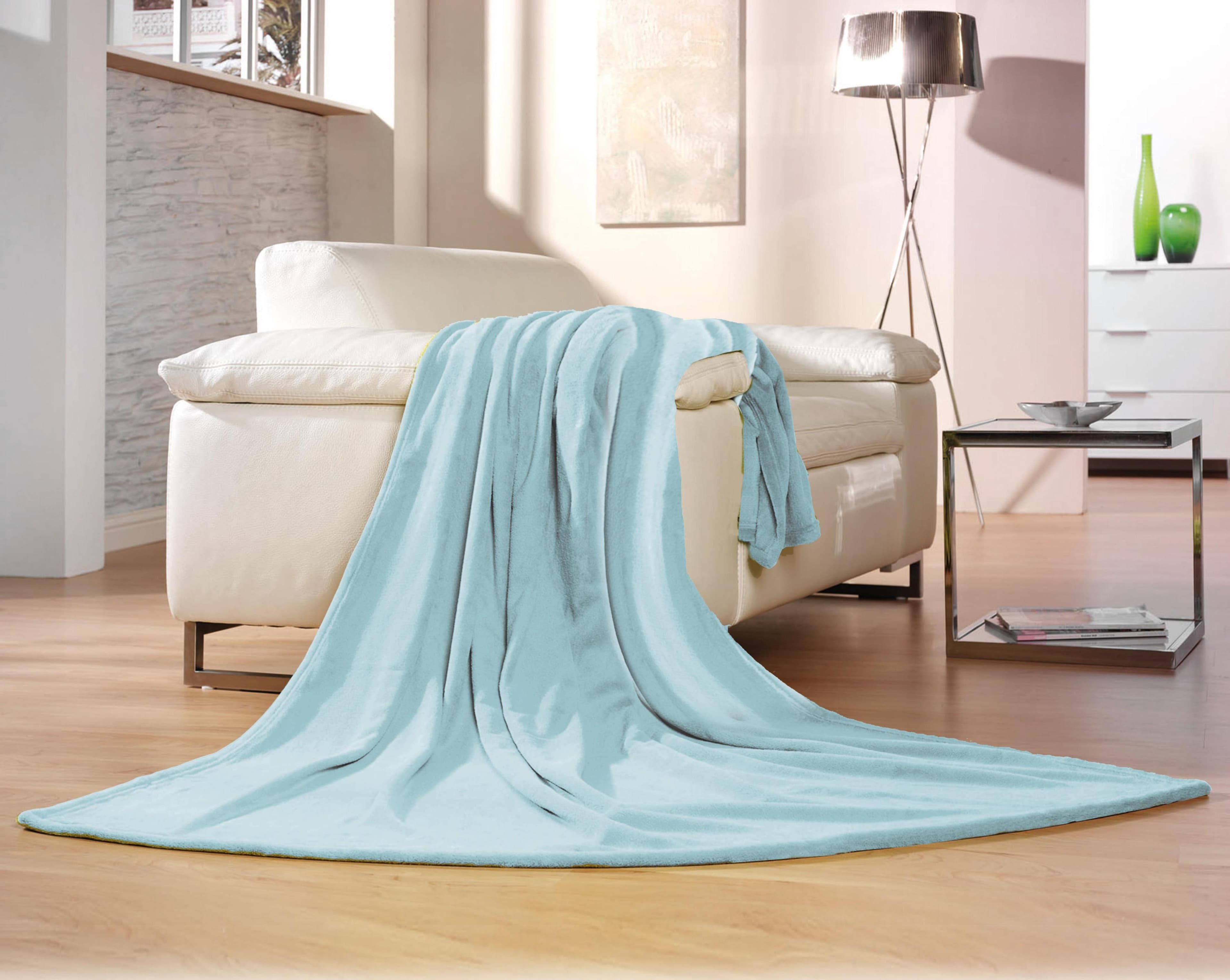 GÖZZE Wohndecke Memphis Kuscheldecke Blau Polyester