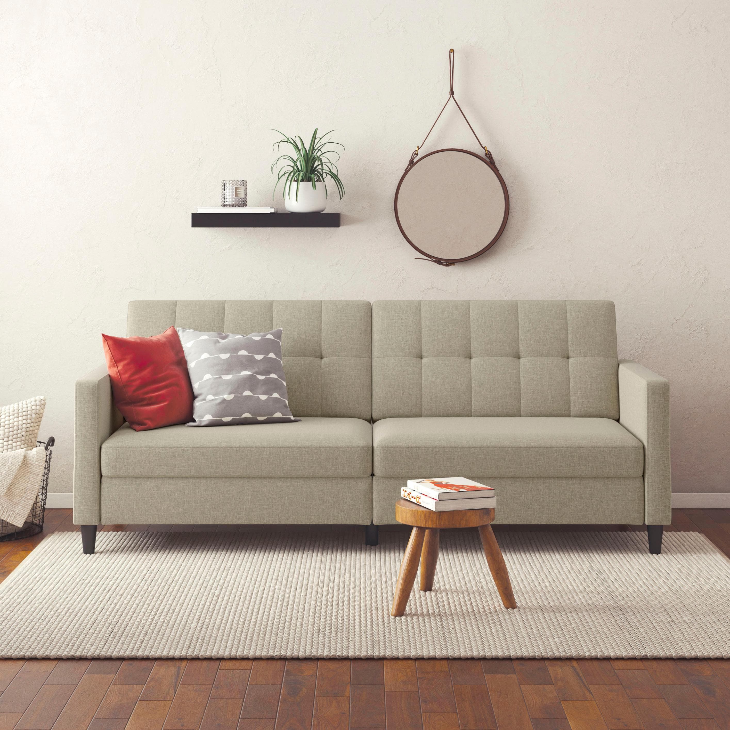 DOREL HOME Hartford II 3-Sitzer Sofa mit Bettfunktion Cappucino