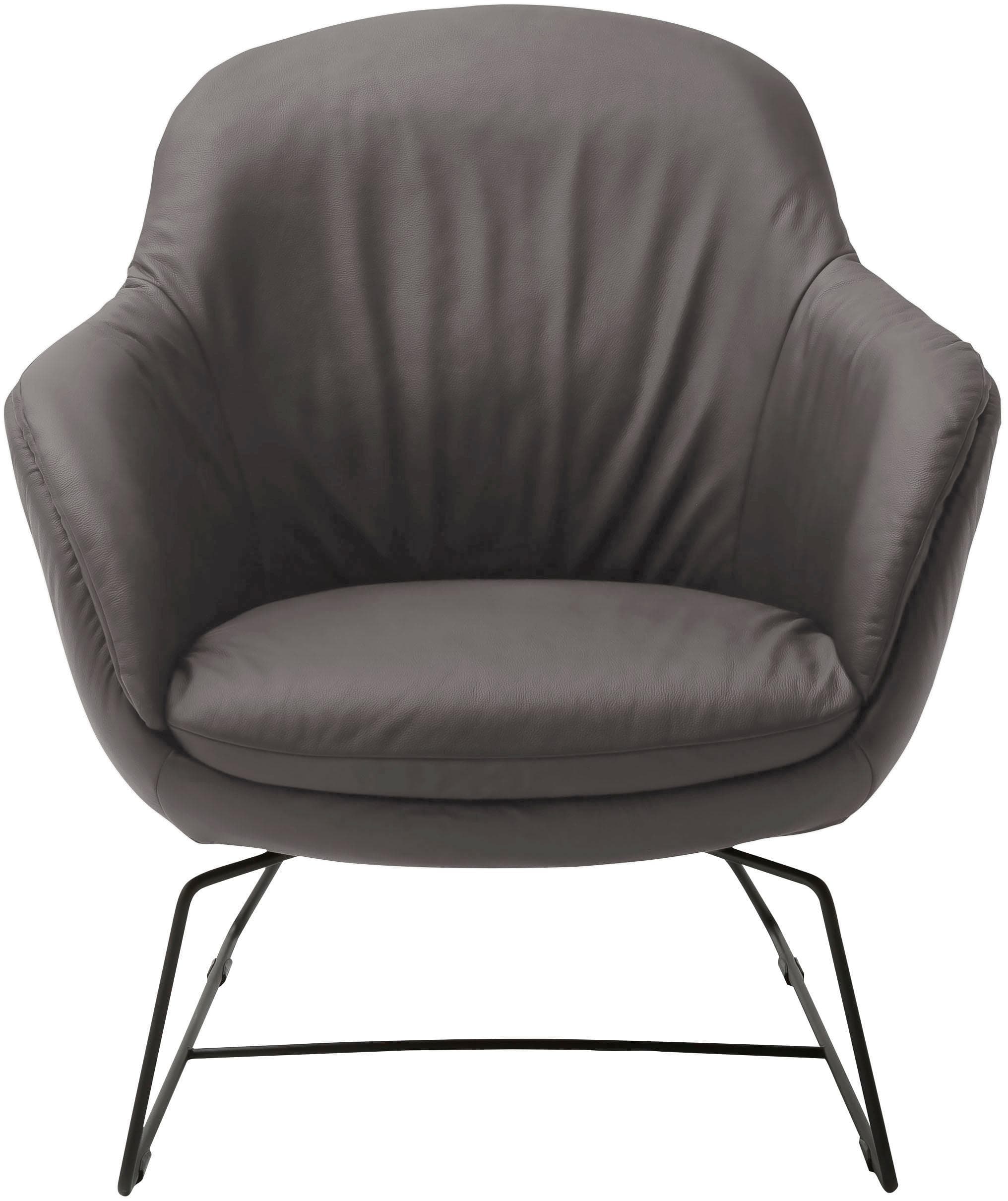 Sessel Glove Cocktailsessel Grau Leder LIFE LINE