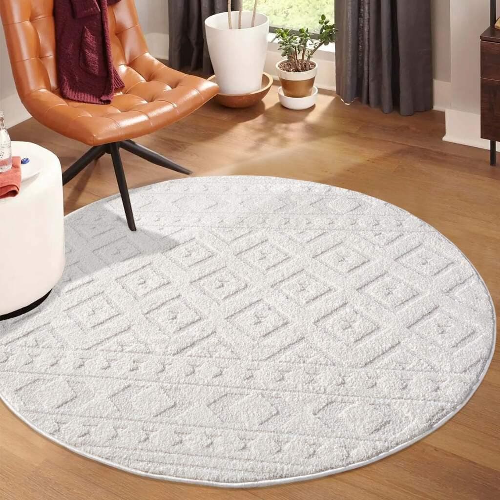 Carpet City Teppich Lounge 9999 Beige Rund 160cm Polyester