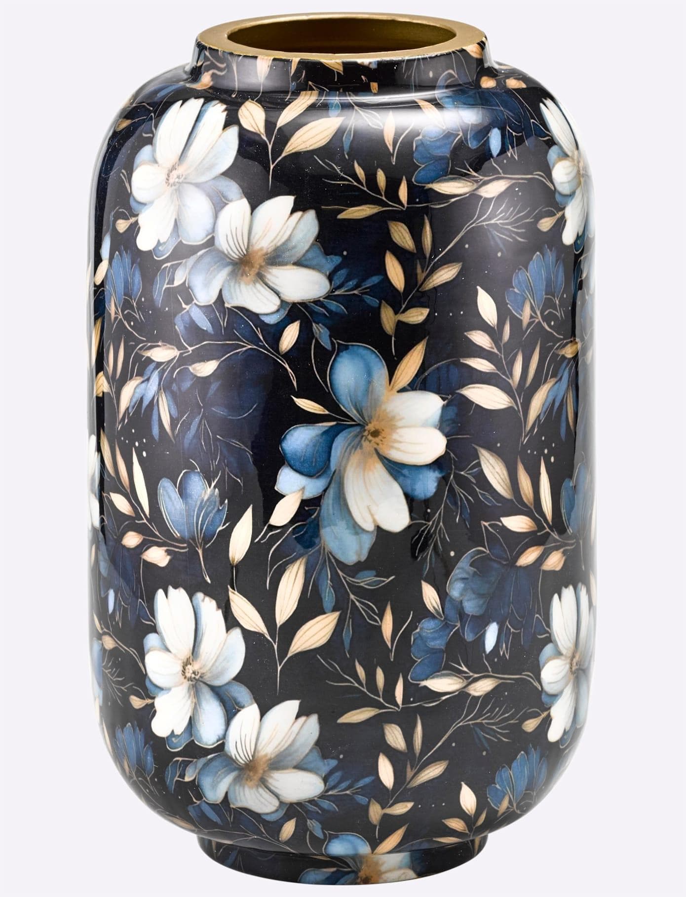 Dekovase Gold Blau Metall Vasen