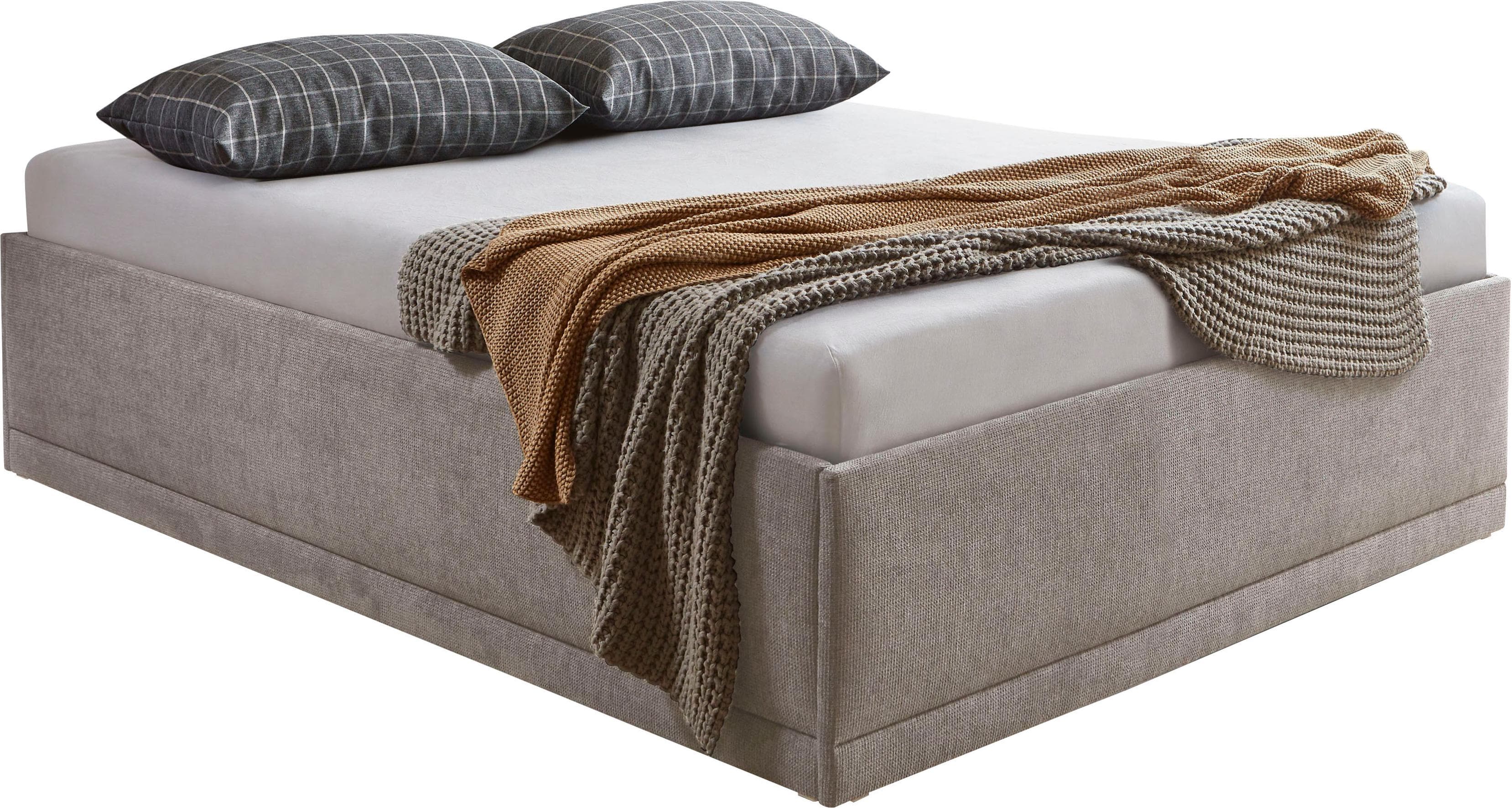 Westfalia Schlafkomfort Polsterbett Texel Beige Veloursstoff