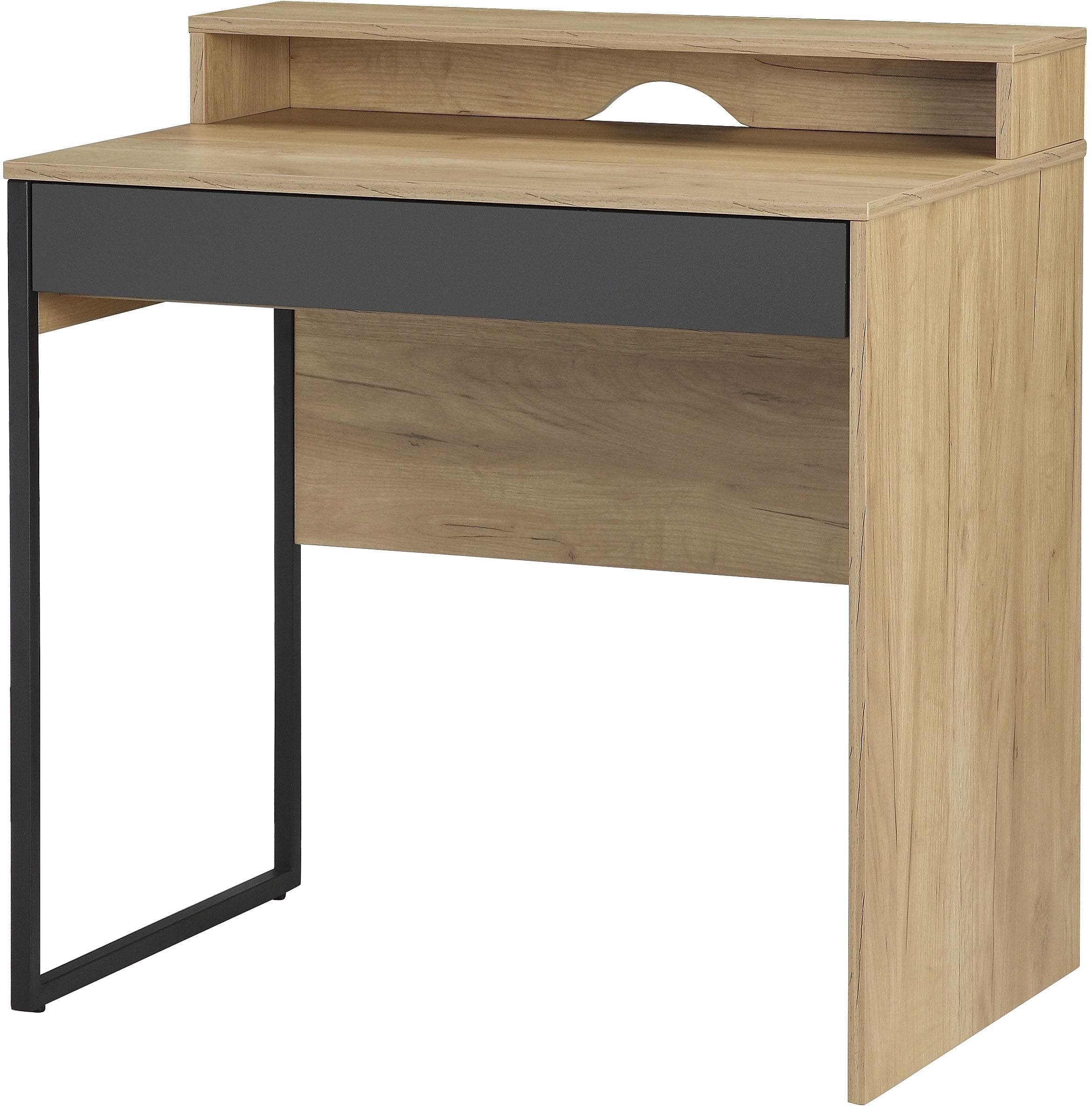 OTTO HOME Schreibtisch Moid Modern Braun/Schwarz mit Schublade