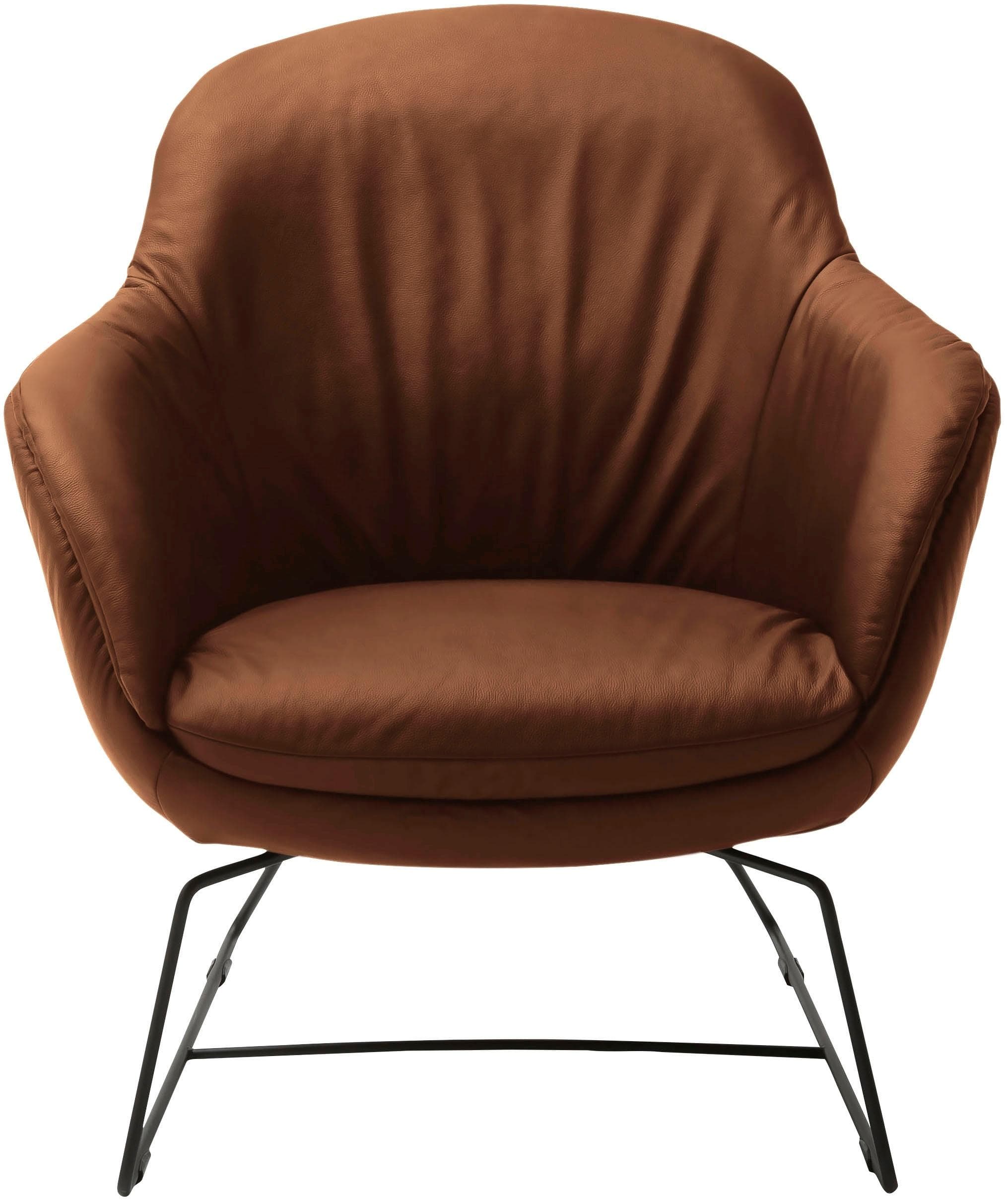 Glove Loungesessel Braun Leder Cocktailsessel