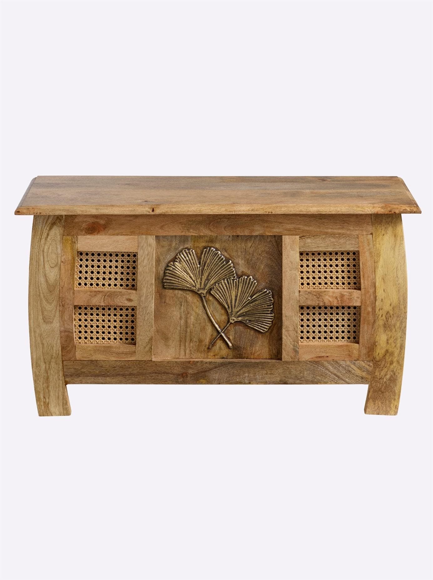 HEINE HOME Truhenbank Mangoholz Rattangeflecht