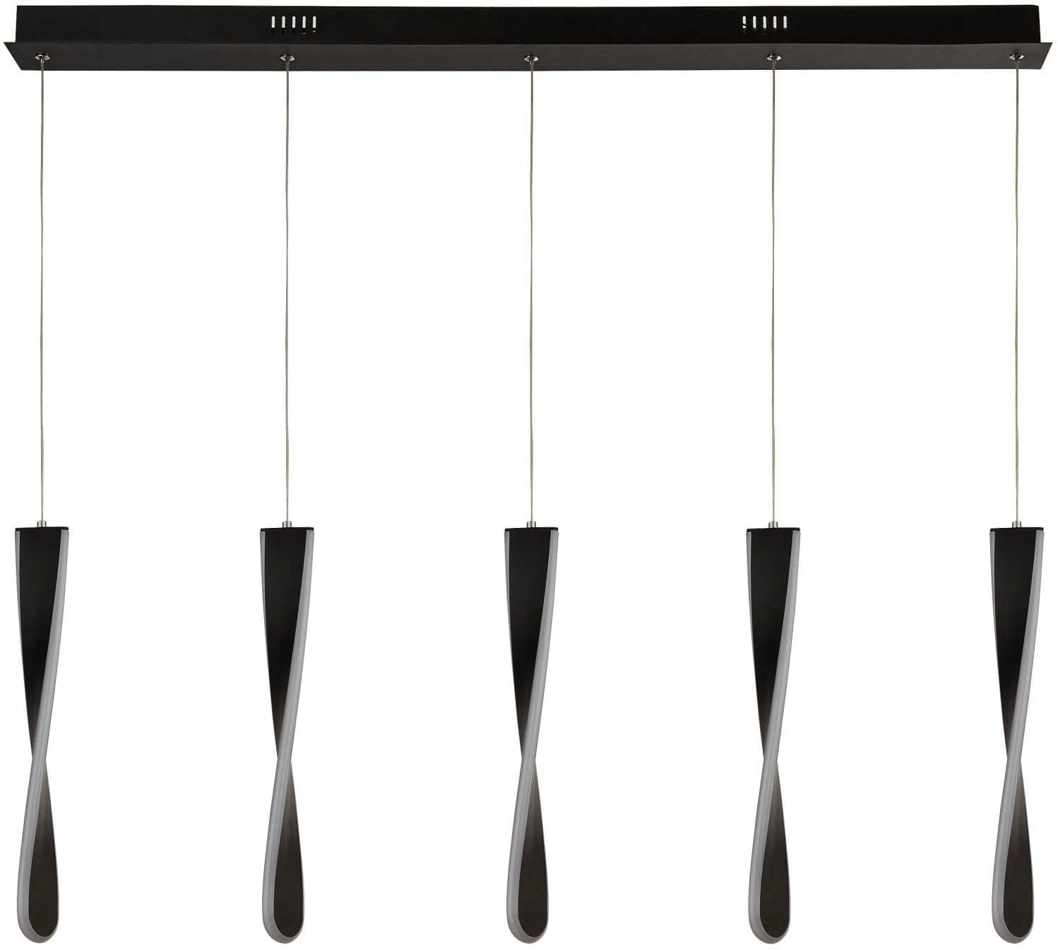 Searchlight LED-Hängeleuchte Paddle 1-flammig Schwarz Chrom