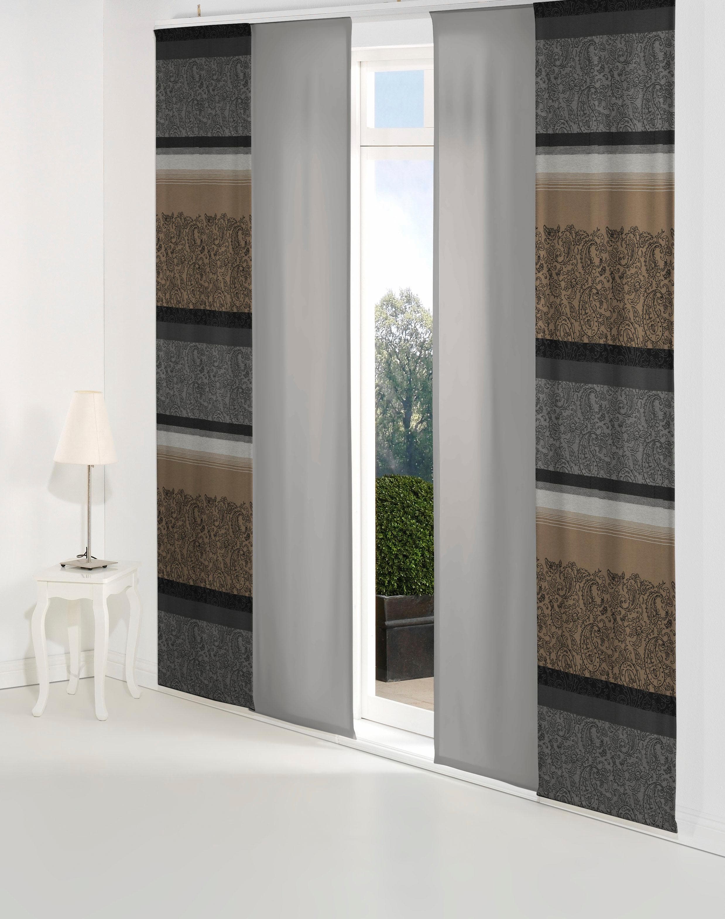 Schiebegardine WIRTH Maribor Grau Jacquard