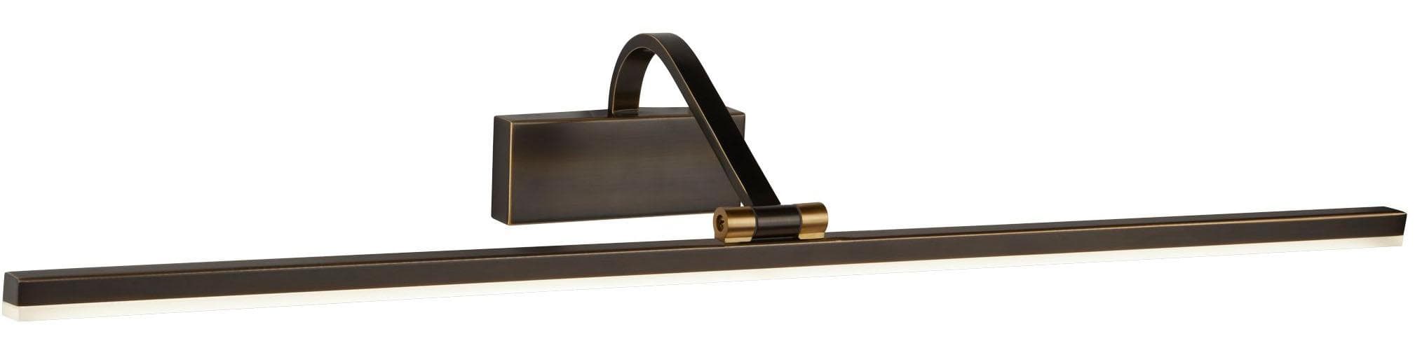 Bilderleuchte aus Edelstahl und Kunststoff in Schwarz und Gebürstetem Gold