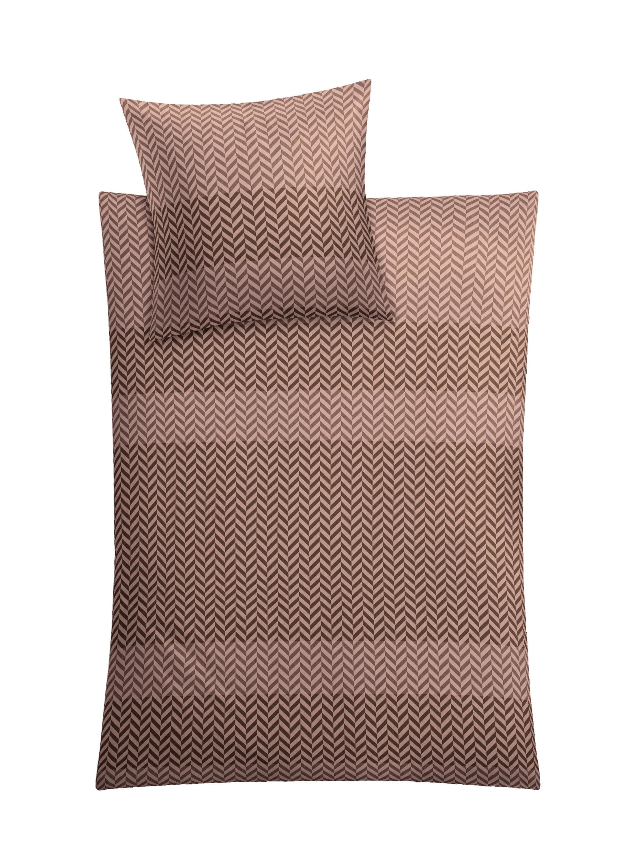 Bettwäsche Kleine Wolke Cosy Orange Mako-Satin Fischgrätmuster