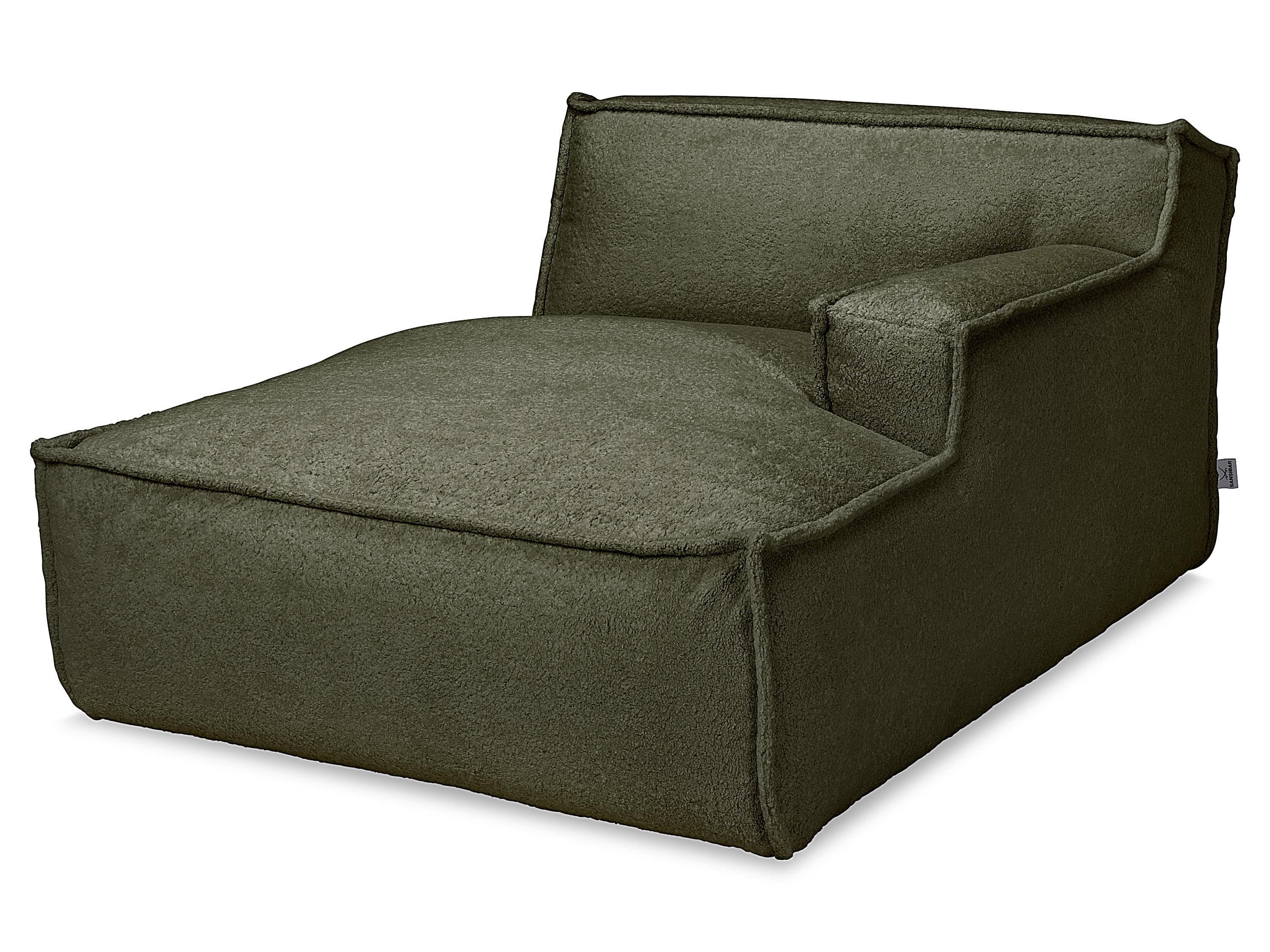 Grüne Polsterecke mit Rattan-Look