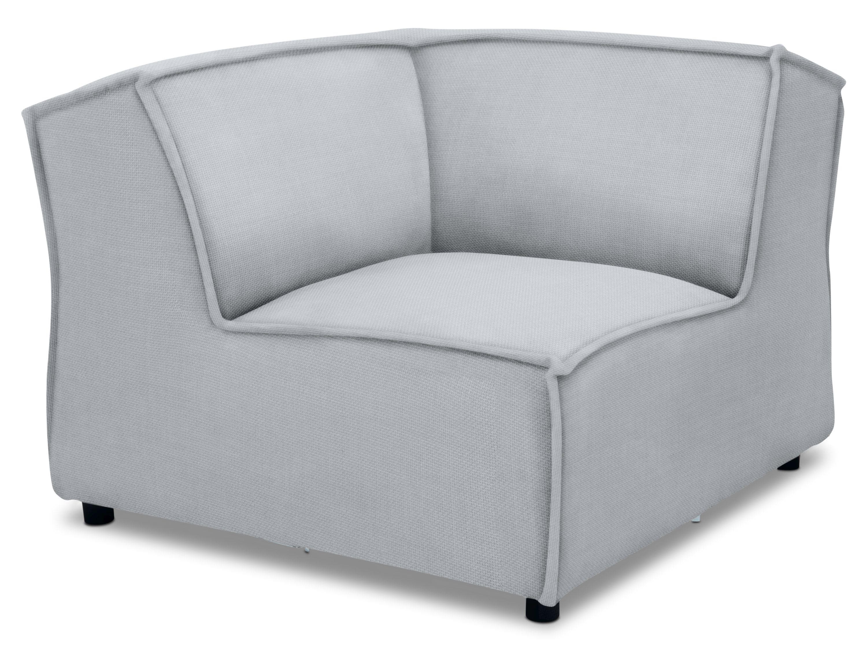 Silberne Eckpolsterecke für moderne Wohnlandschaften