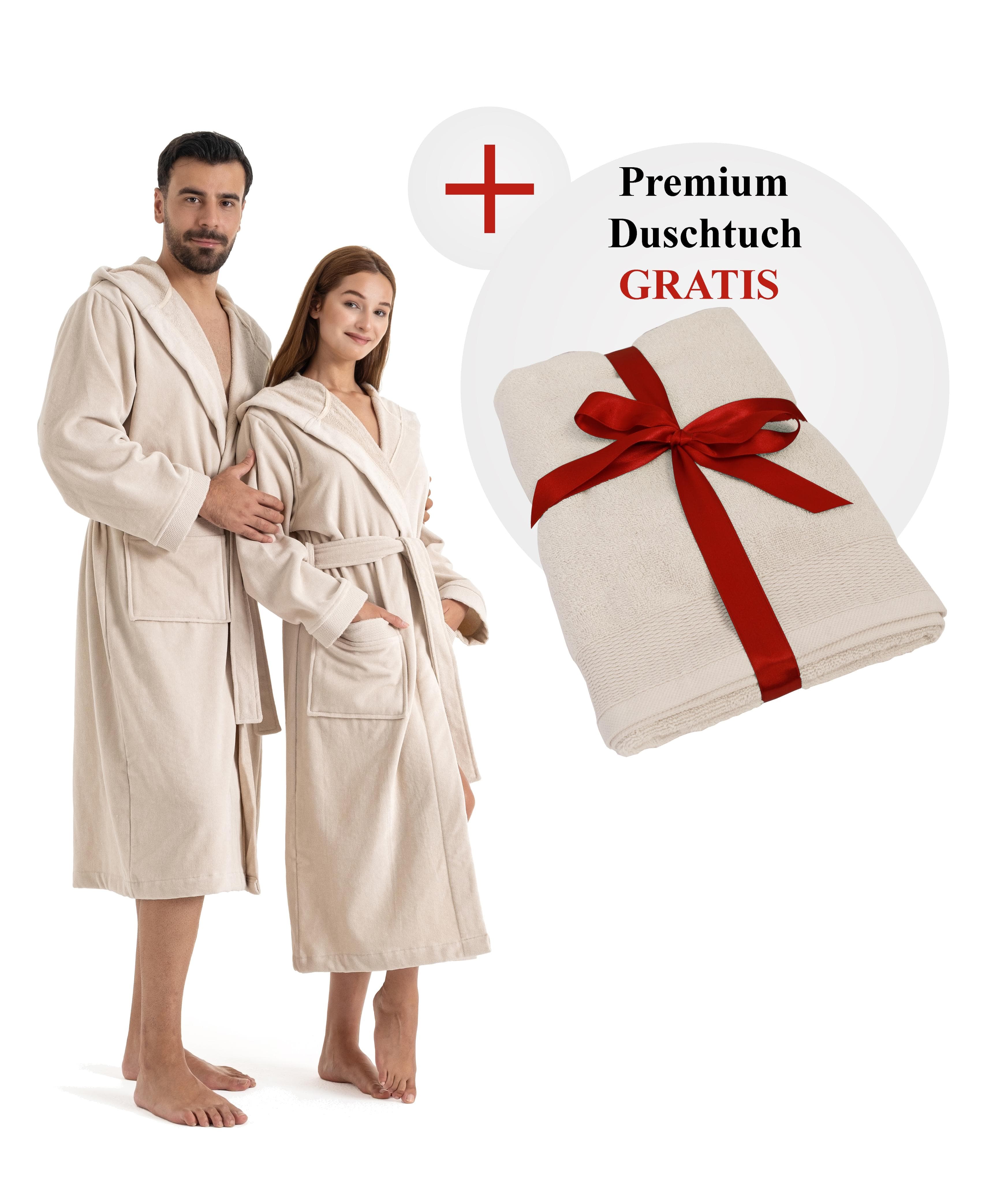 OTTO home Unisex-Bademantel Fenya beige Veloursfrottier