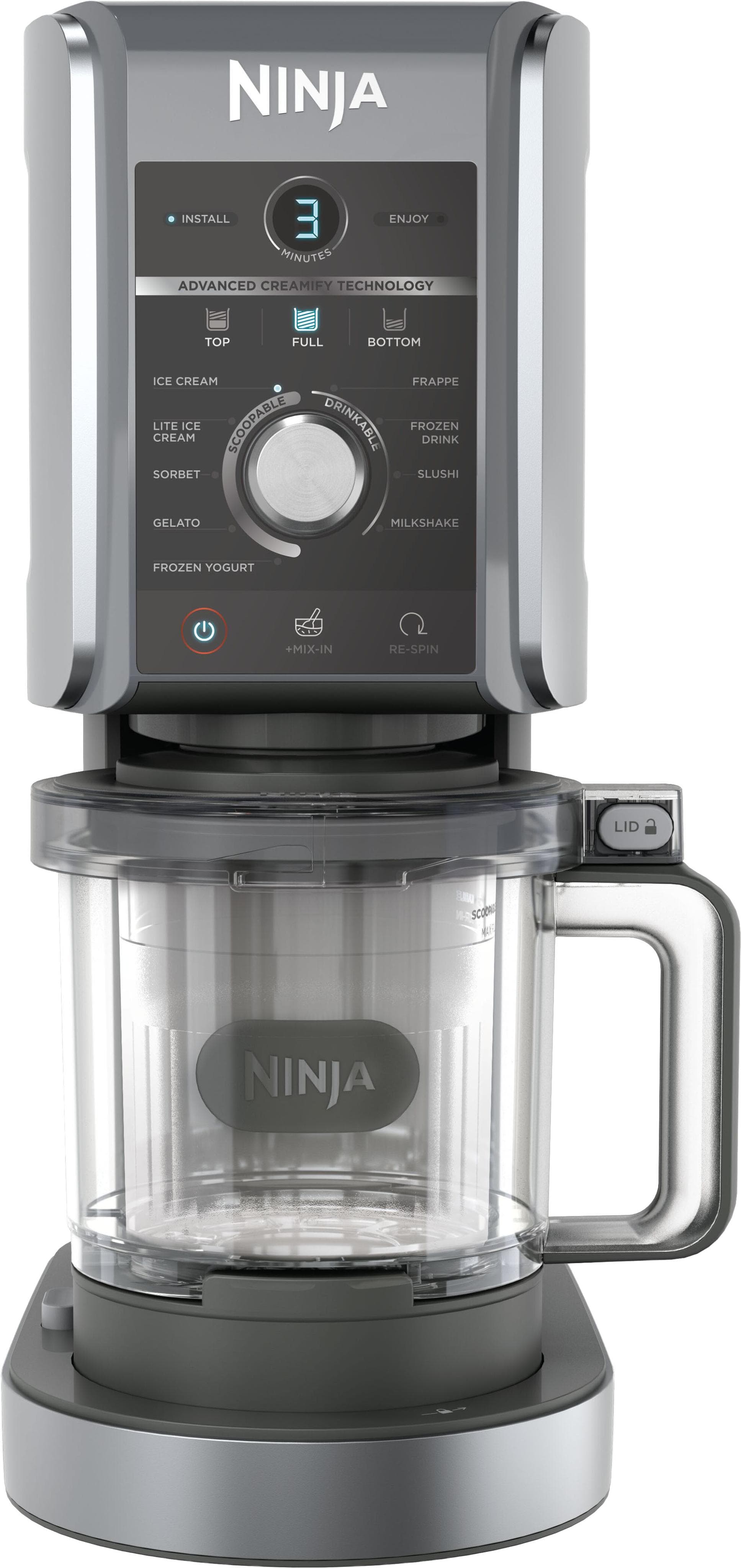 Ninja Eismaschine NC502EU Creami Deluxe 10-in-1 Eis- und Eisgetränkmaschine Schwarz/Silber
