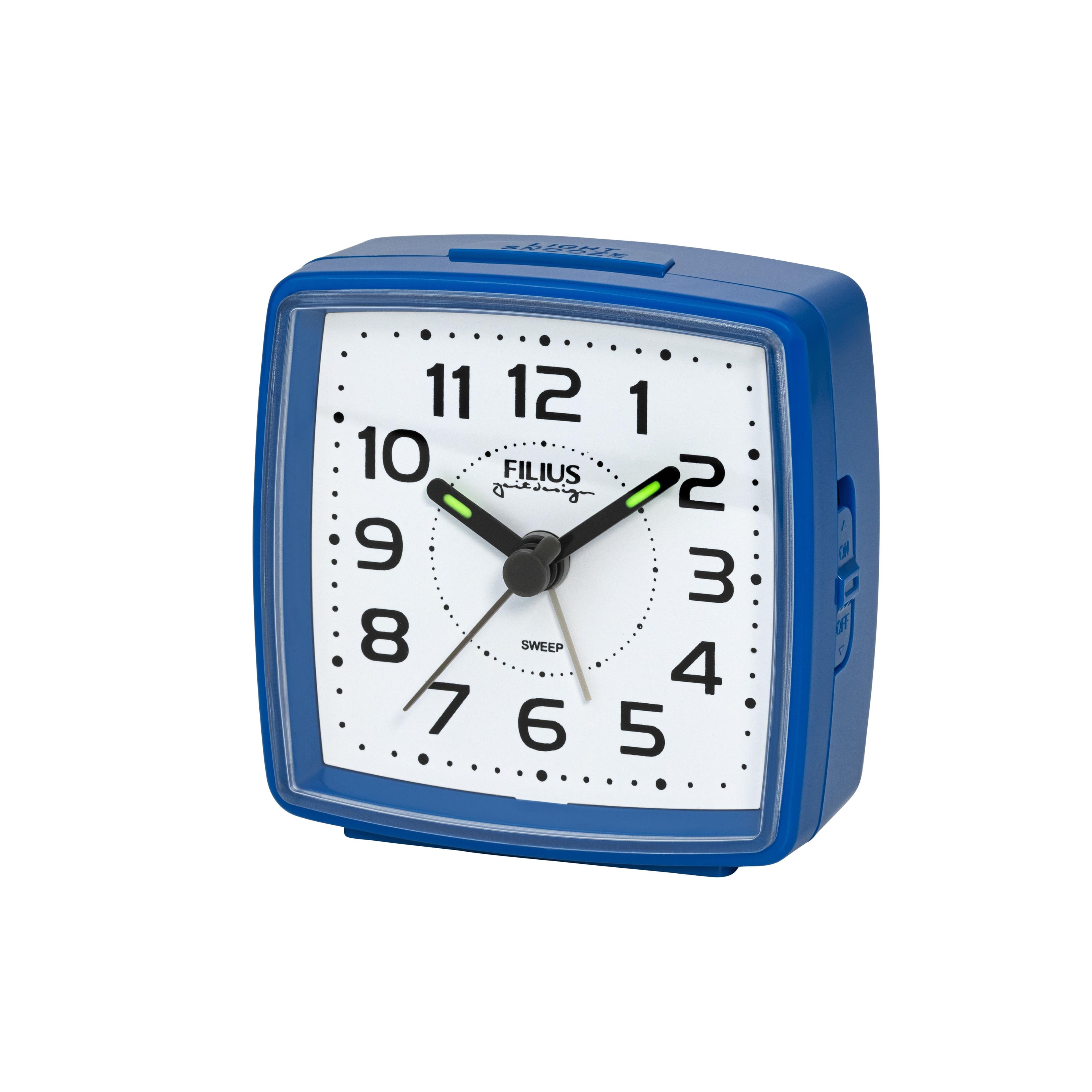 FILIUS zeitdesign Quarzwecker Reisewecker Blau Snooze