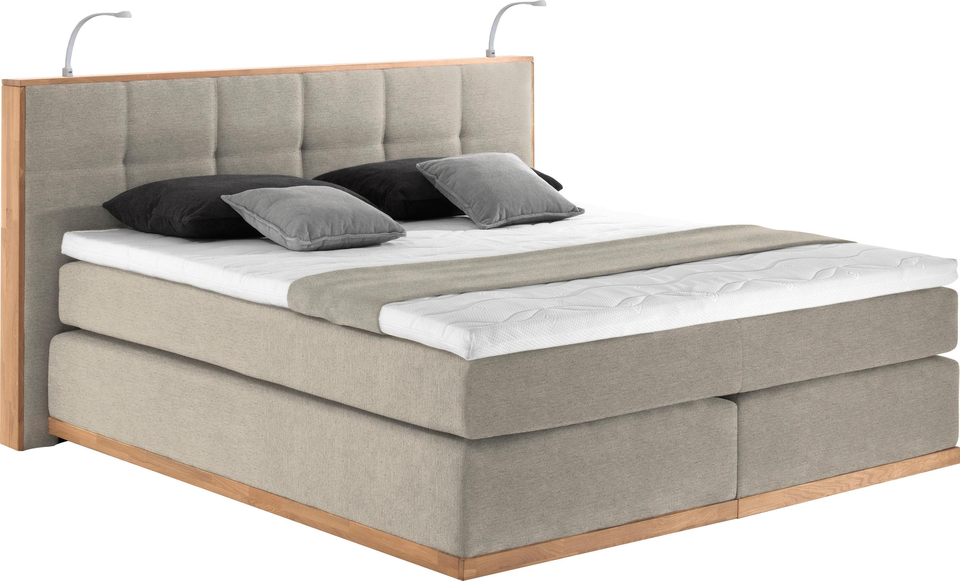 HOME AFFAIRE Boxspringbett Vinton Beige mit LED-Beleuchtung