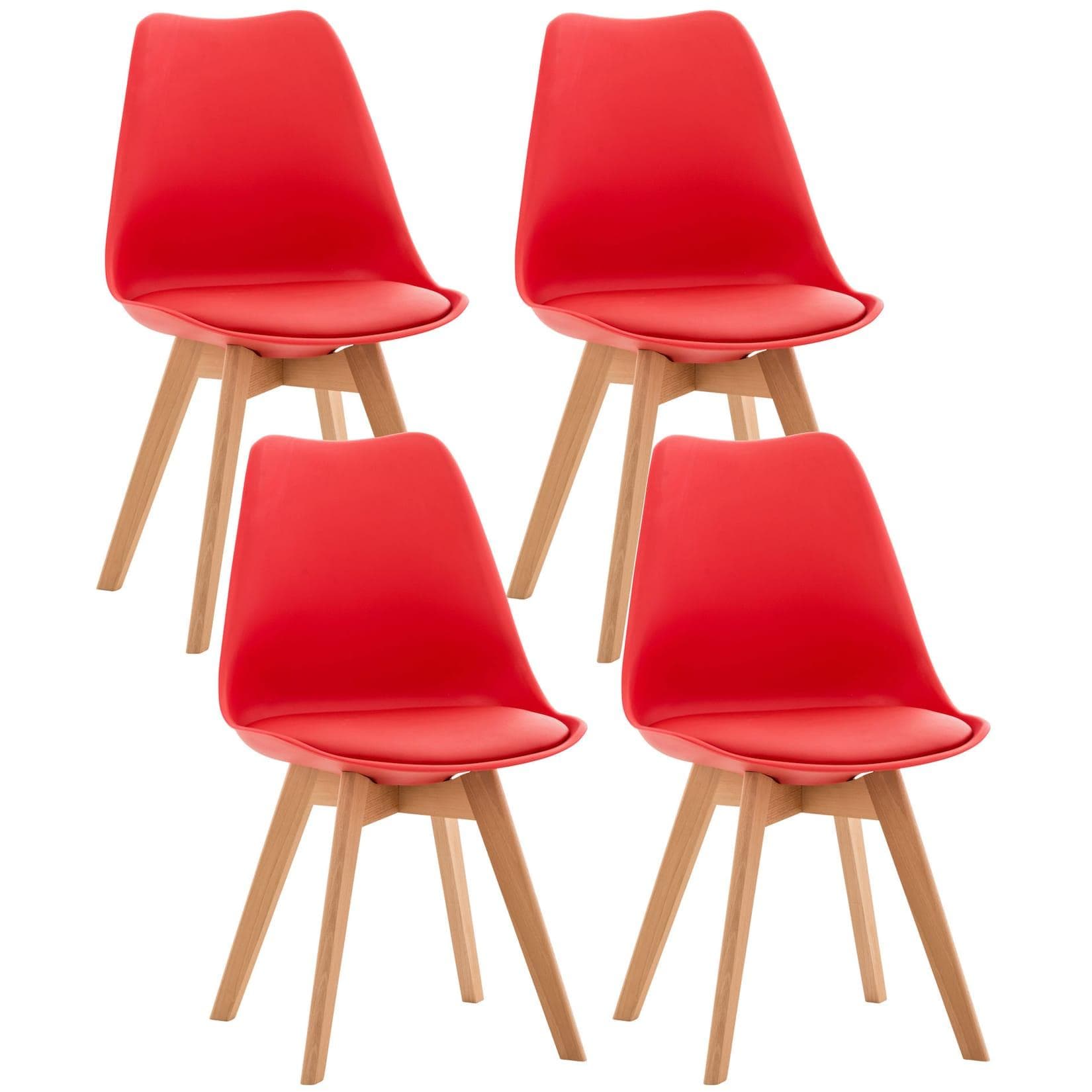 CLP Esszimmerstuhl Linares 4er Set Buchenholz Kunststoff