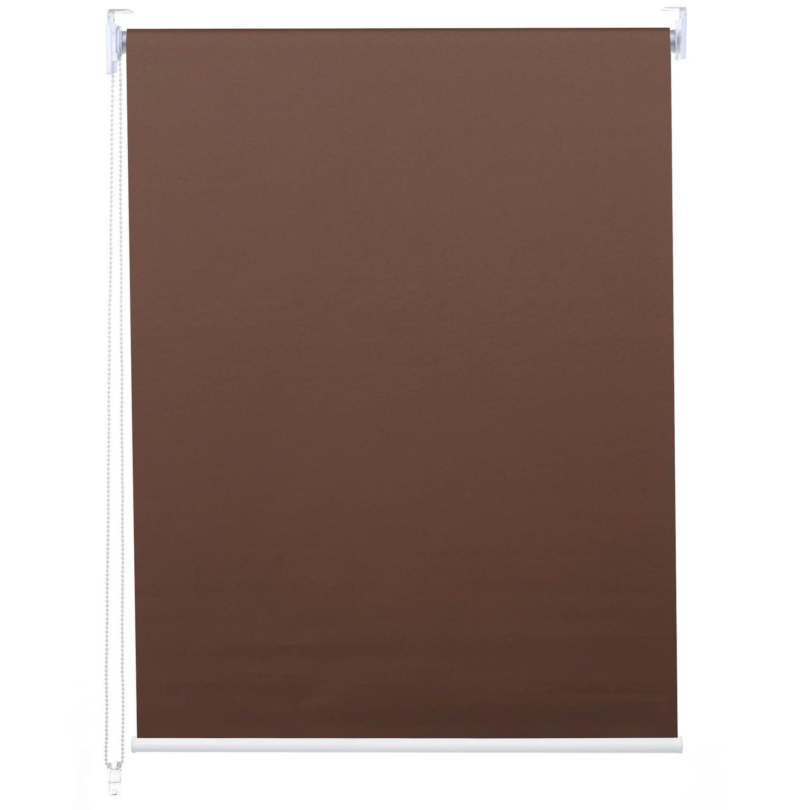 Rollo MCW-D52 Fensterrollo Seitenzugrollo Jalousie Sonnenschutz Verdunkelung blickdicht 60x160cm Braun
