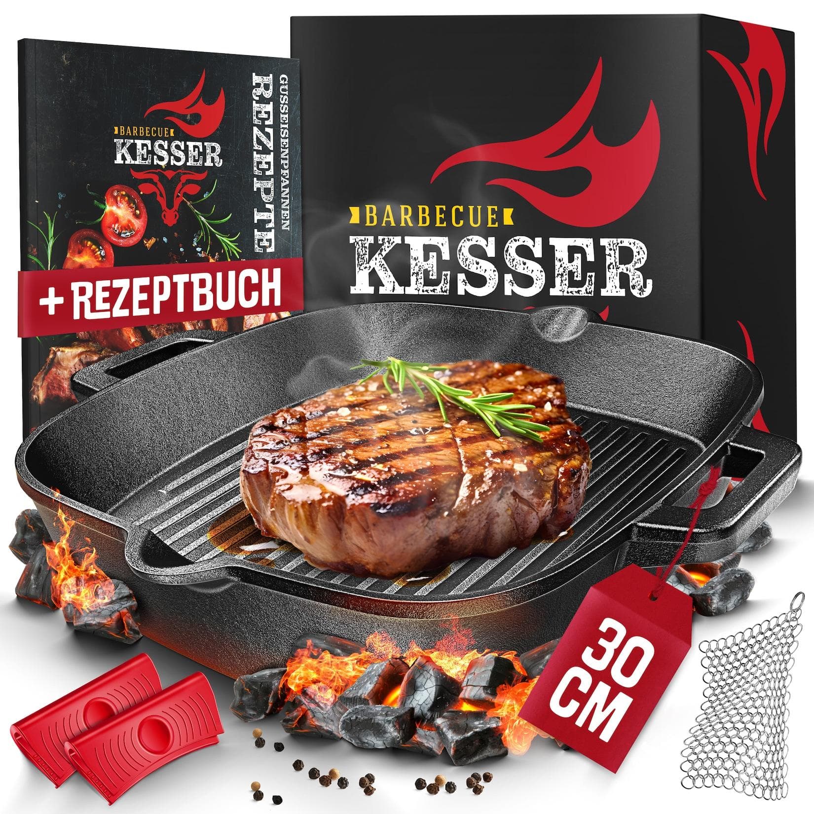 KESSER Gusseisenpfanne Gusseisen Bratpfanne Induktion