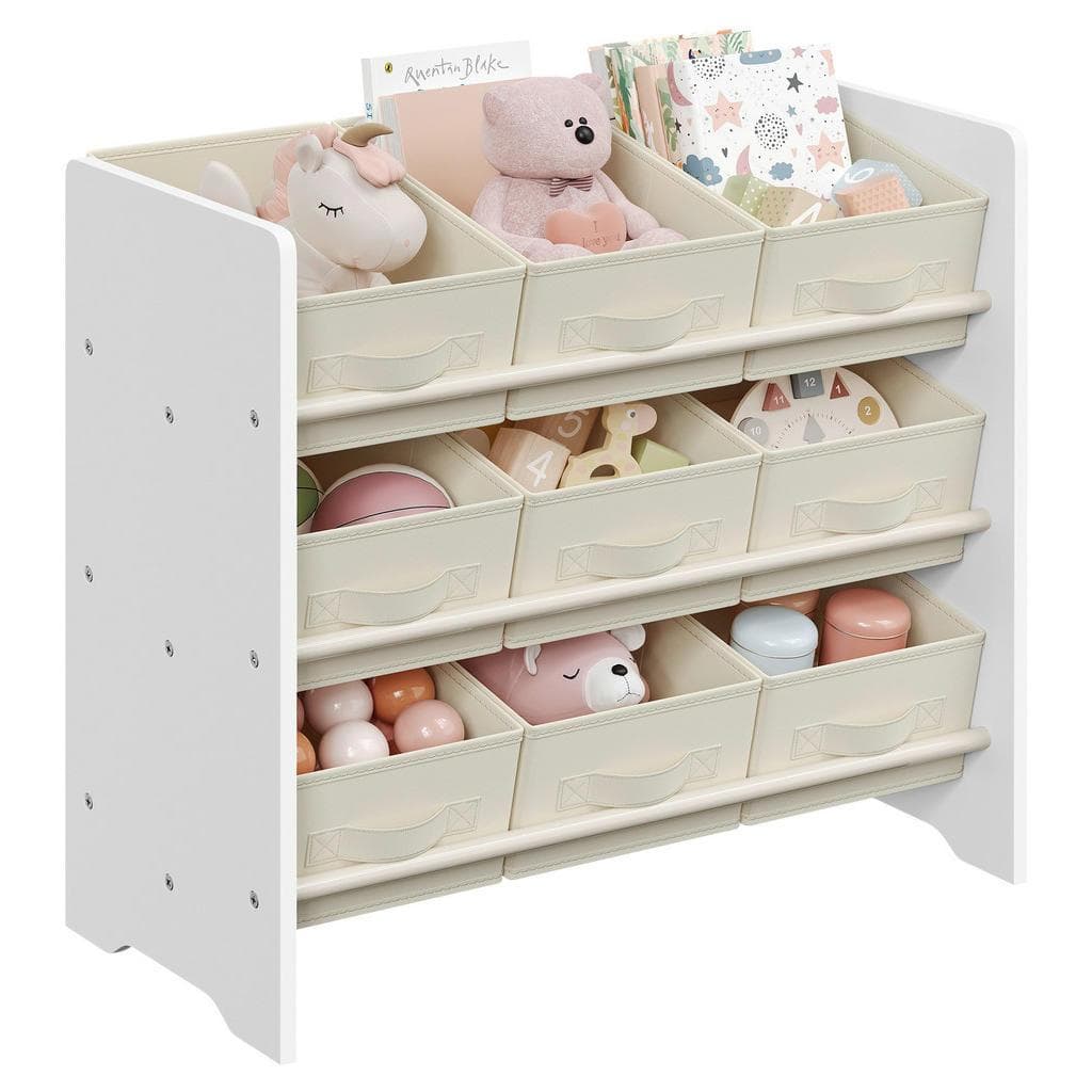 Mid.you Kinderregal Weiß Beige Holzwerkstoff 3 Fächer