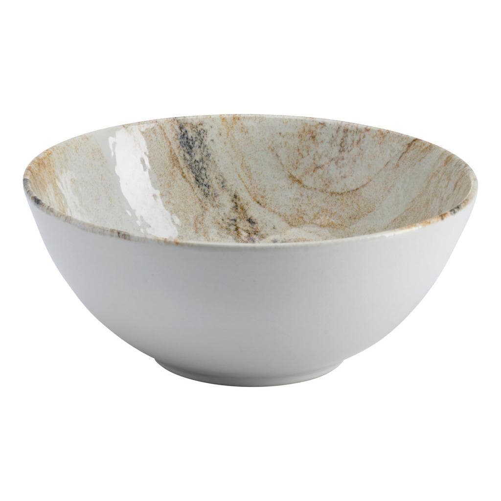 Ritzenhoff Breker Schale Arezzo Braun Weiß Beige Keramik Marmoroptik