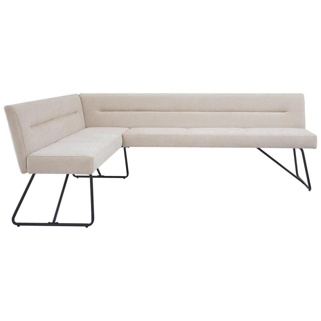 Stylife Eckbank Schwarz Beige 5-Sitzer L-Form