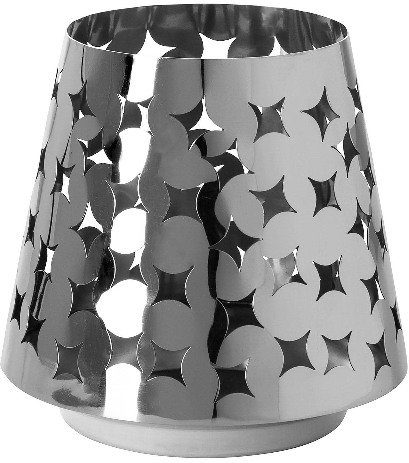 Fink Windlicht Kerzenhalter LUMA Edelstahl mit Cut-Outs