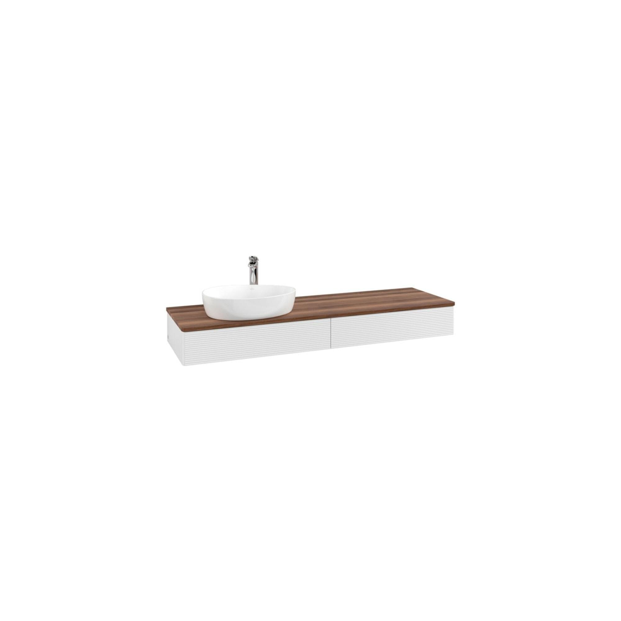 Villeroy und Boch Antao Waschtisch-Unterschrank Warm Walnut Glossy White Lackierung