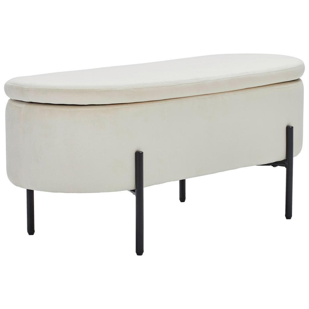 Novel Truhenbank Schwarz Weiß Metall Textil Esszimmer