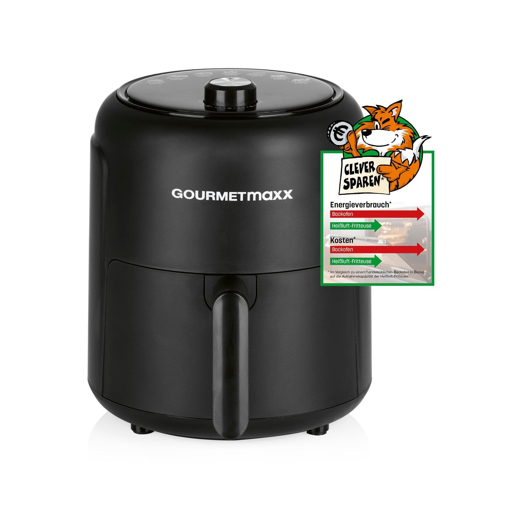 GOURMETmaxx Heißluft-Fritteuse 2,3l 1000W Schwarz