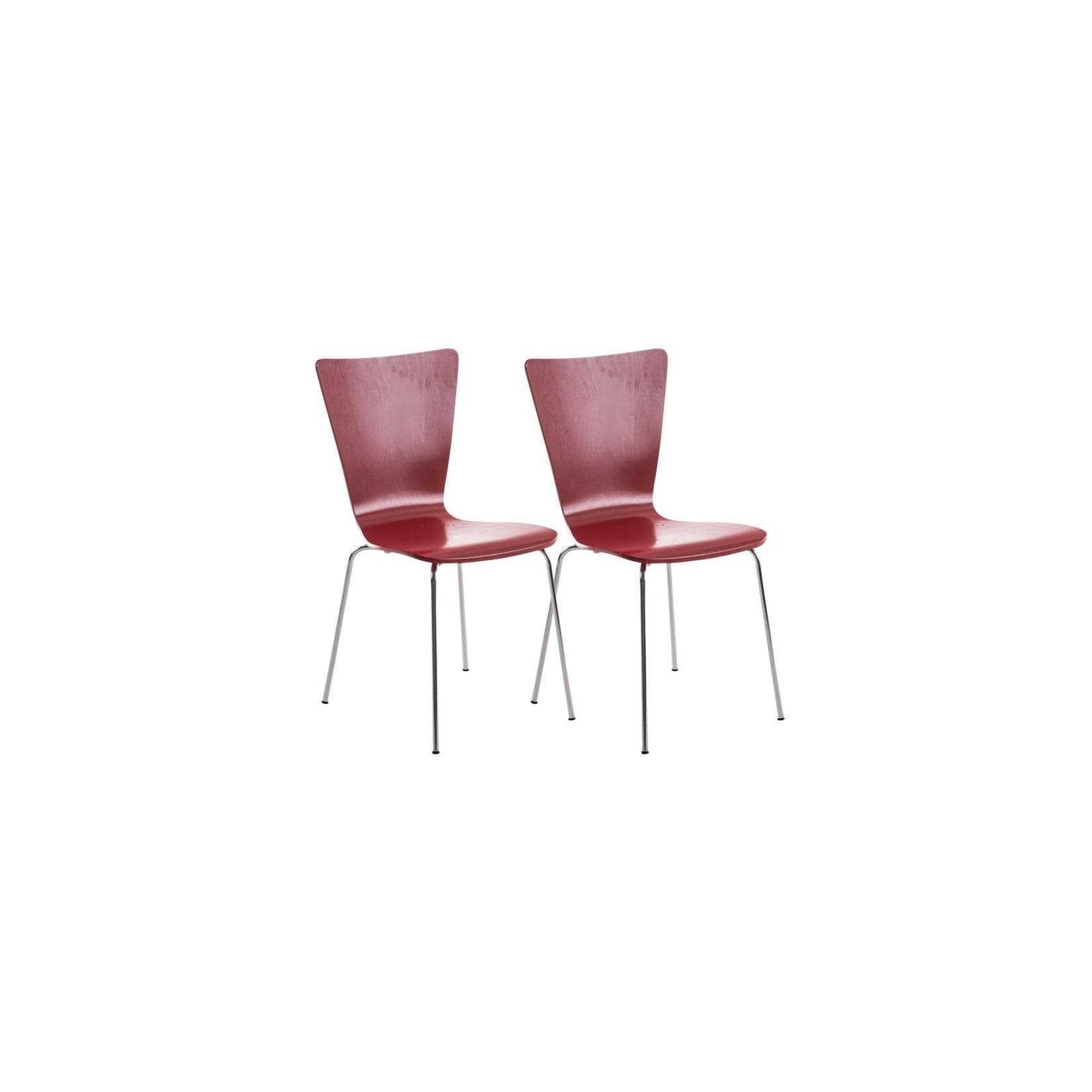 TPFLiving 2er Set Besucherstuhl Jaron mit Holzsitz und Metallgestell Schwarz