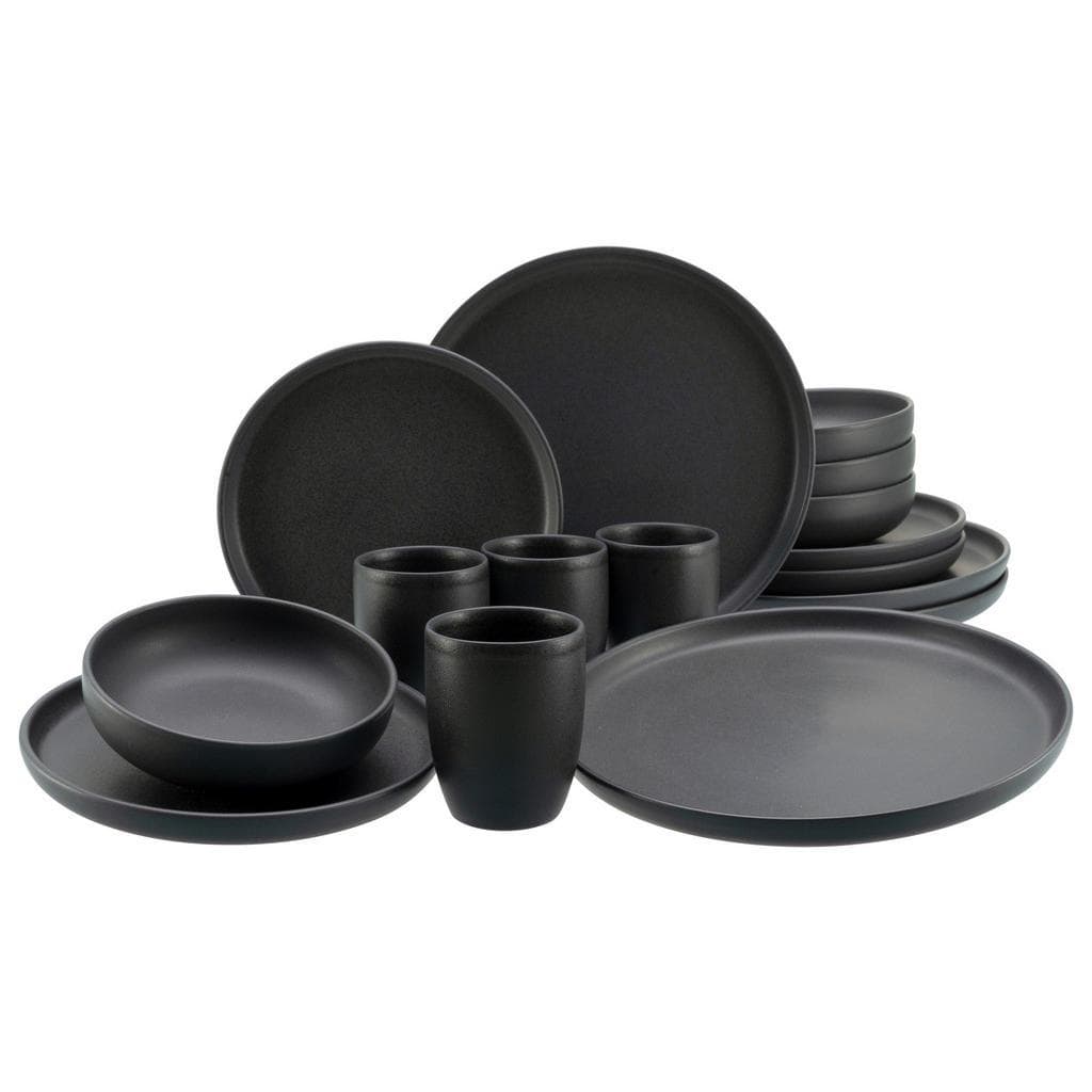 Creatable Kombiservice Uno Schwarz Keramik 16-teilig