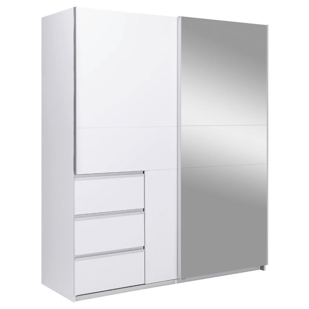 Mid.you Schiebetürenschrank Wilma Weiß Metall