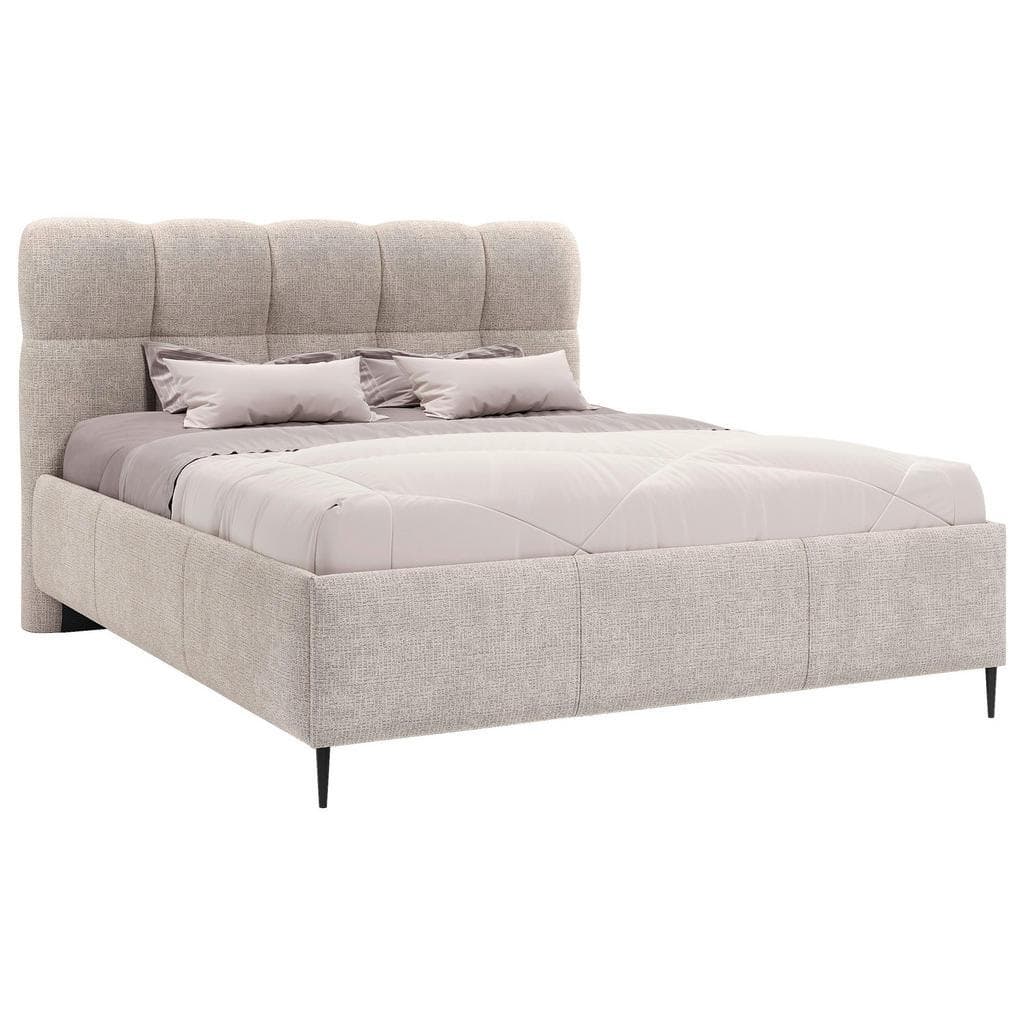 Boxxx Polsterbett Beige mit Bettkasten und Lattenrost