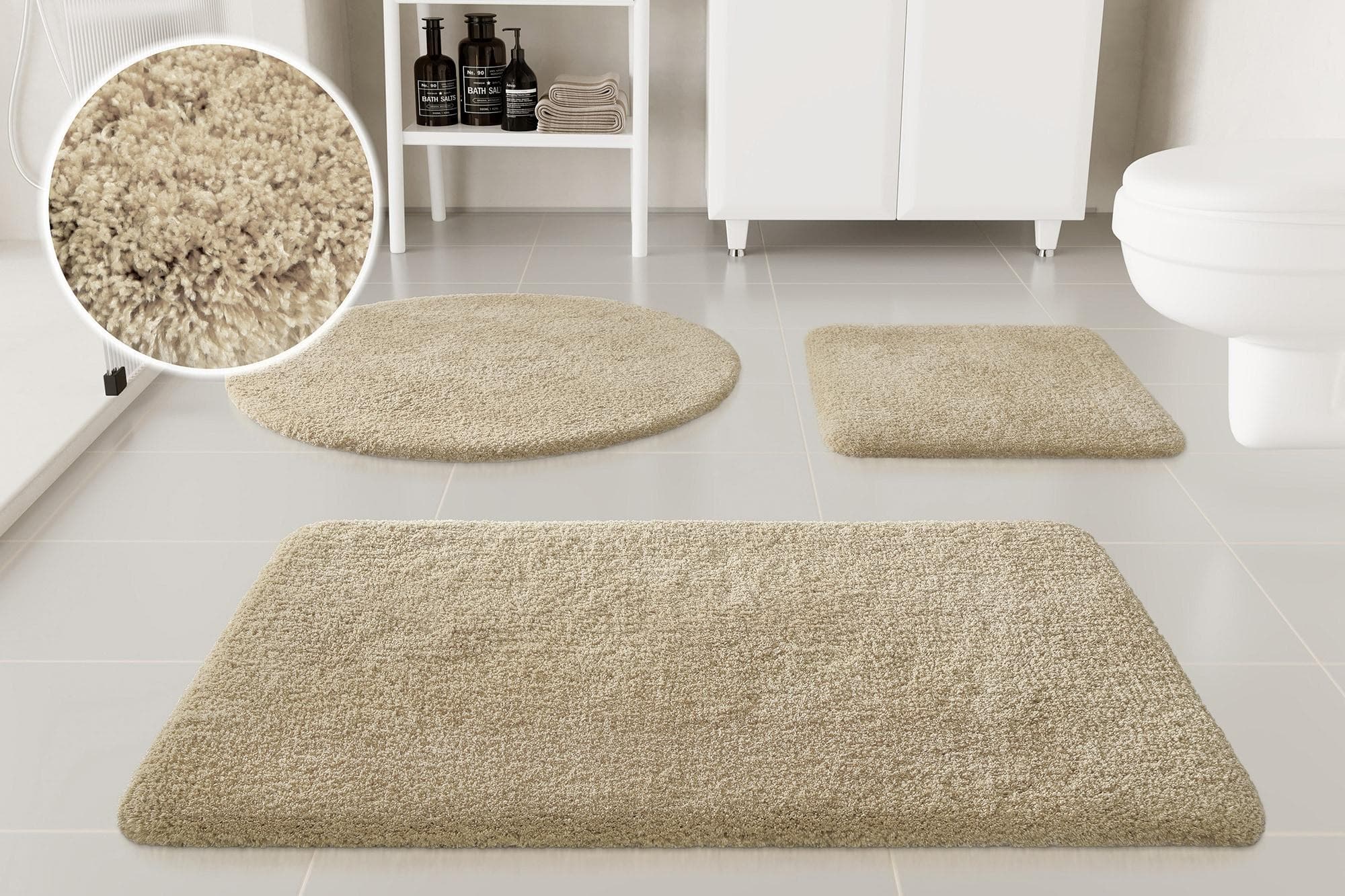 OTTO HOME Badematte Kaarin Rund Hell Taupe Polyester