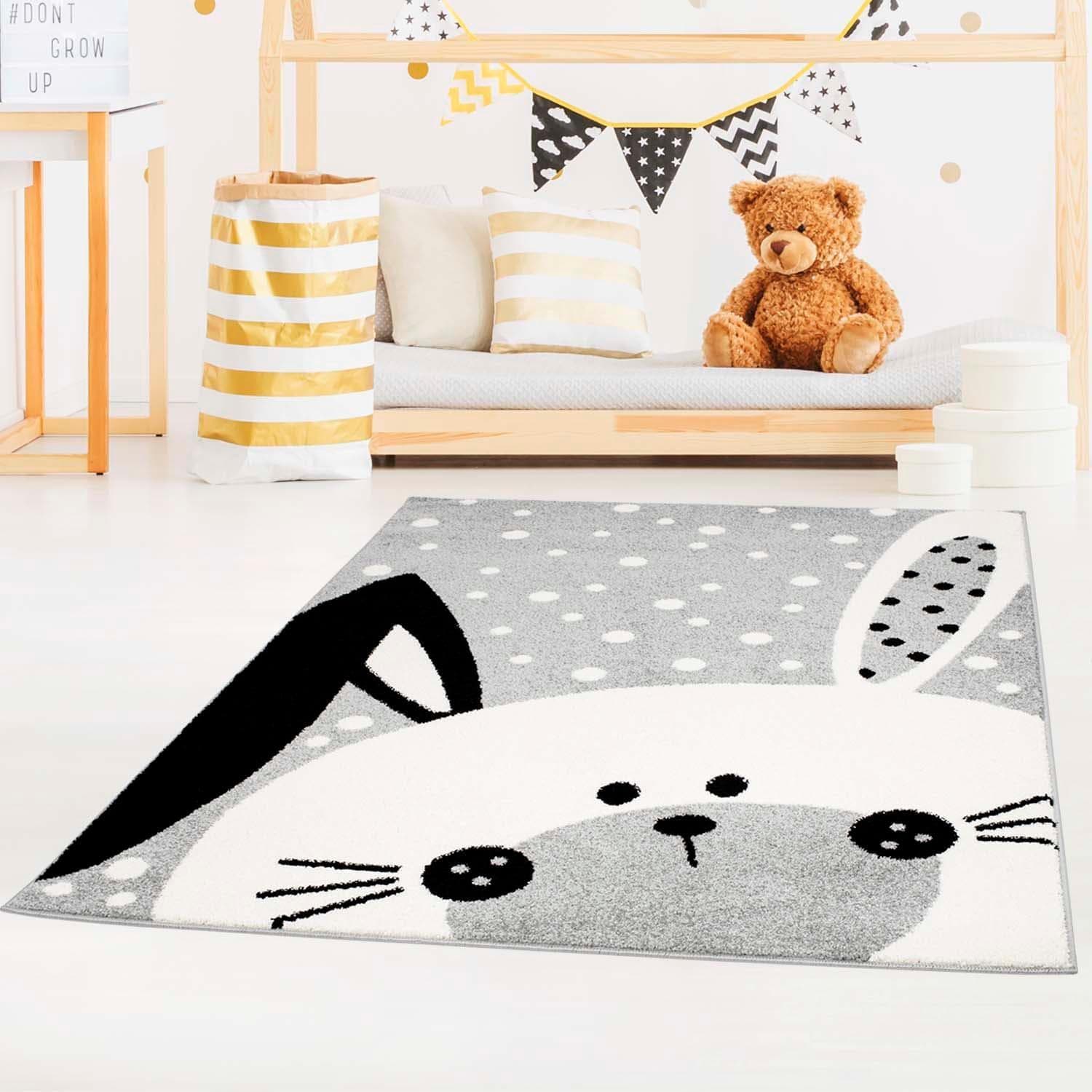 Kinderteppich CARPET CITY Bubble Kids 1316 Hase Grau